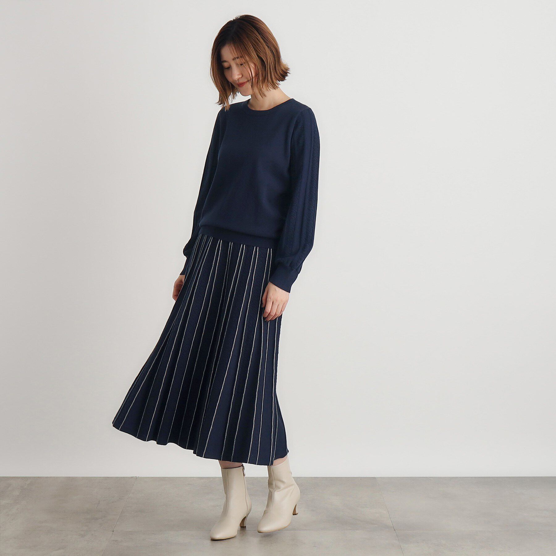 grove「SET UP対応 透かし編み柄ニットスカート」|スカート|