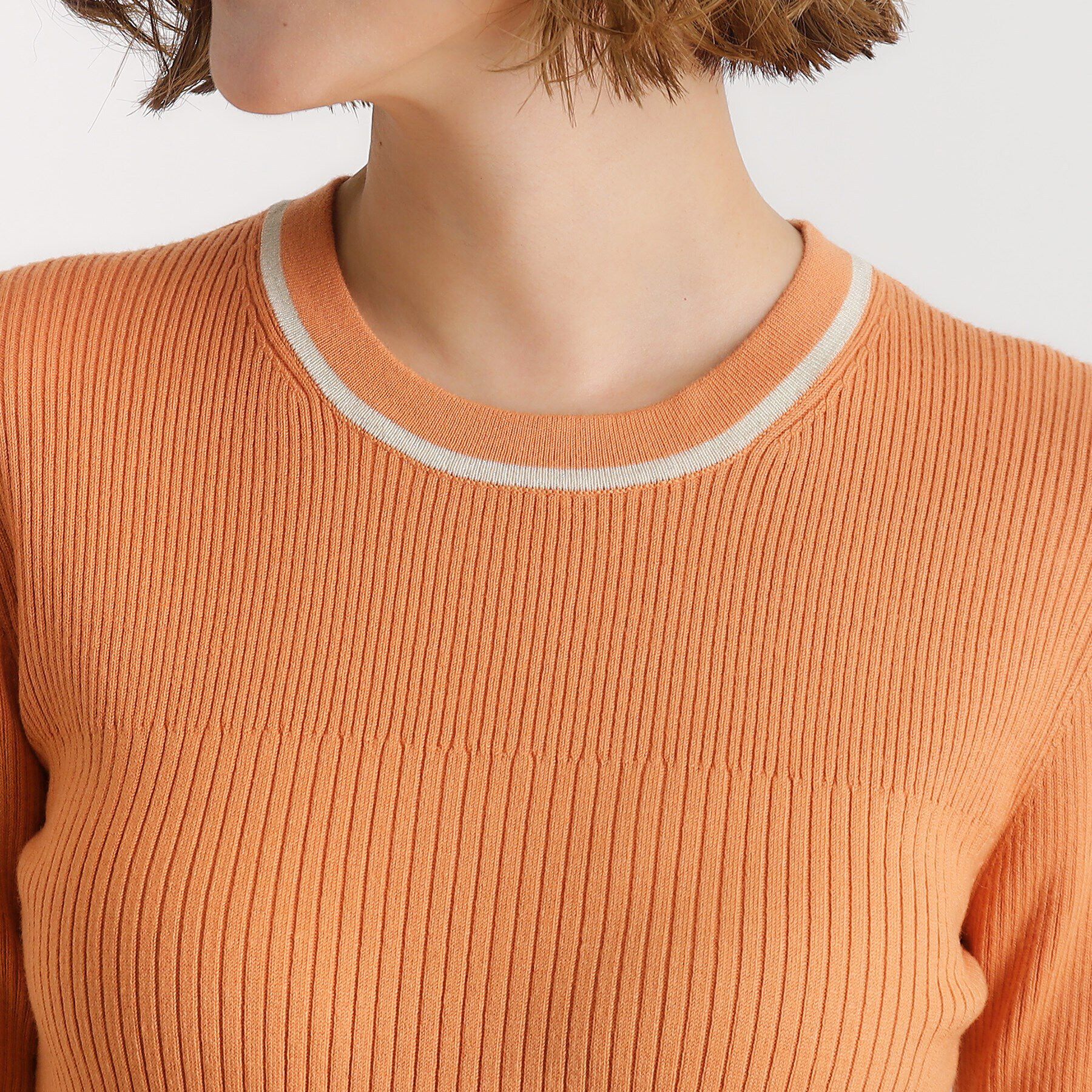 grove「ラメライン折り返しカフス袖ニットプルオーバー」|ニット・セーター|