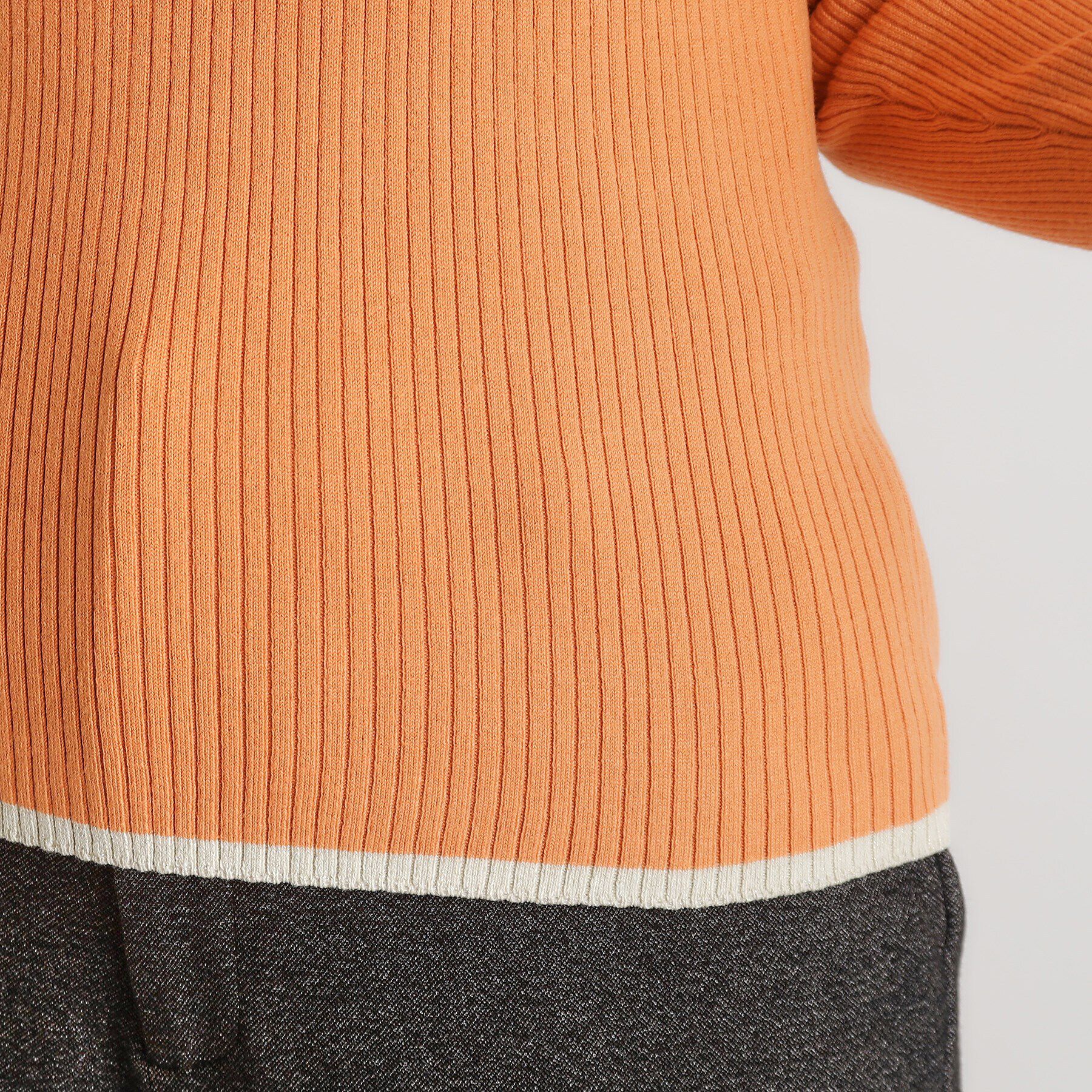 grove「ラメライン折り返しカフス袖ニットプルオーバー」|ニット・セーター|