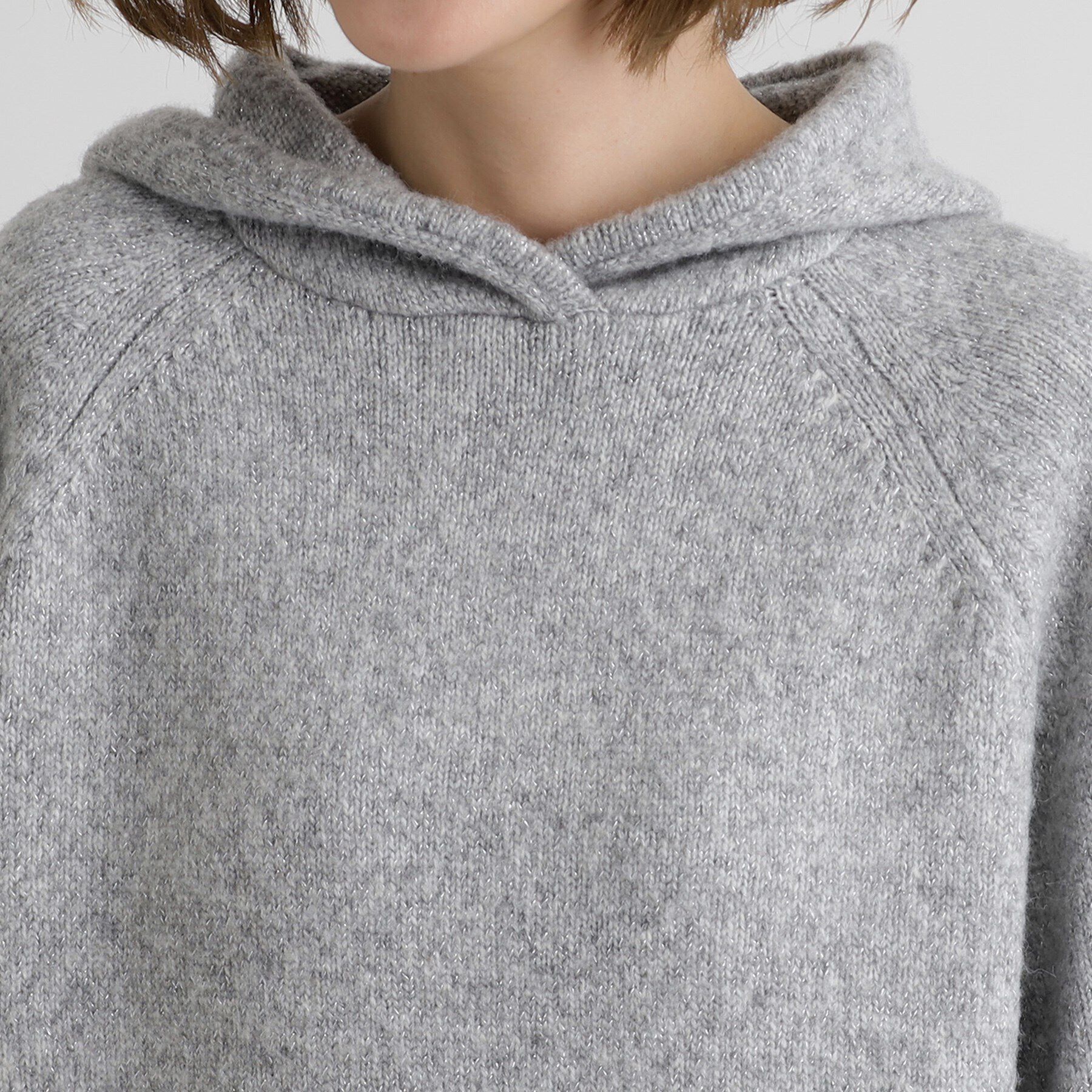 grove「杢ラメフードニットプルオーバー」|ニット・セーター|