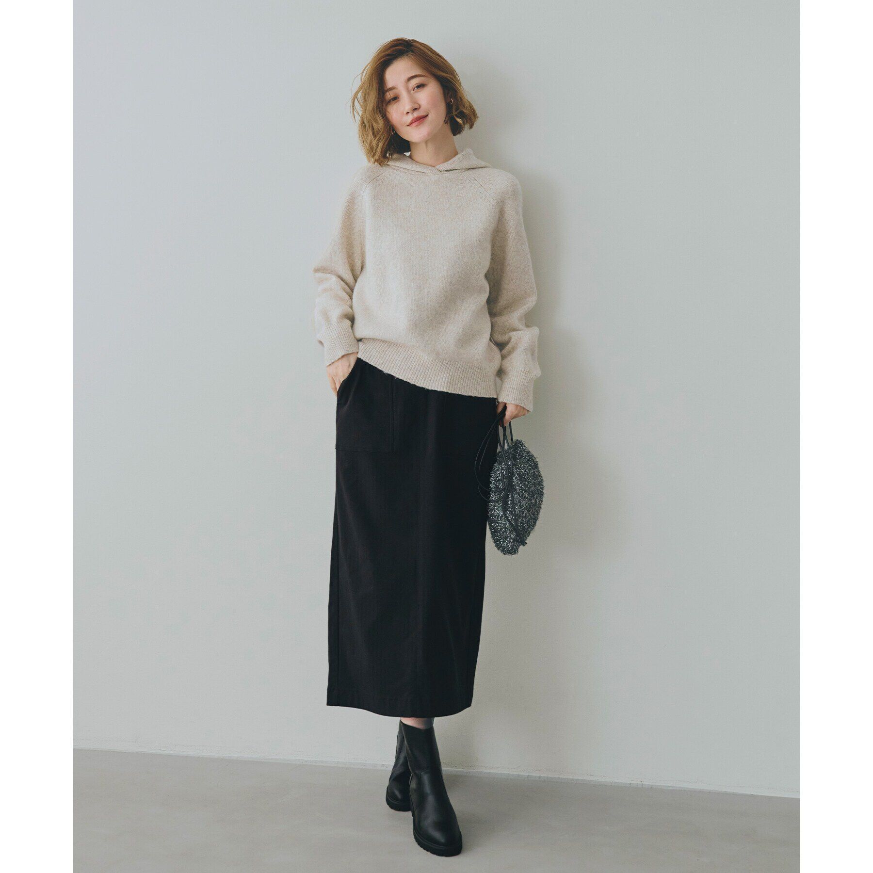 grove「杢ラメフードニットプルオーバー」|ニット・セーター|