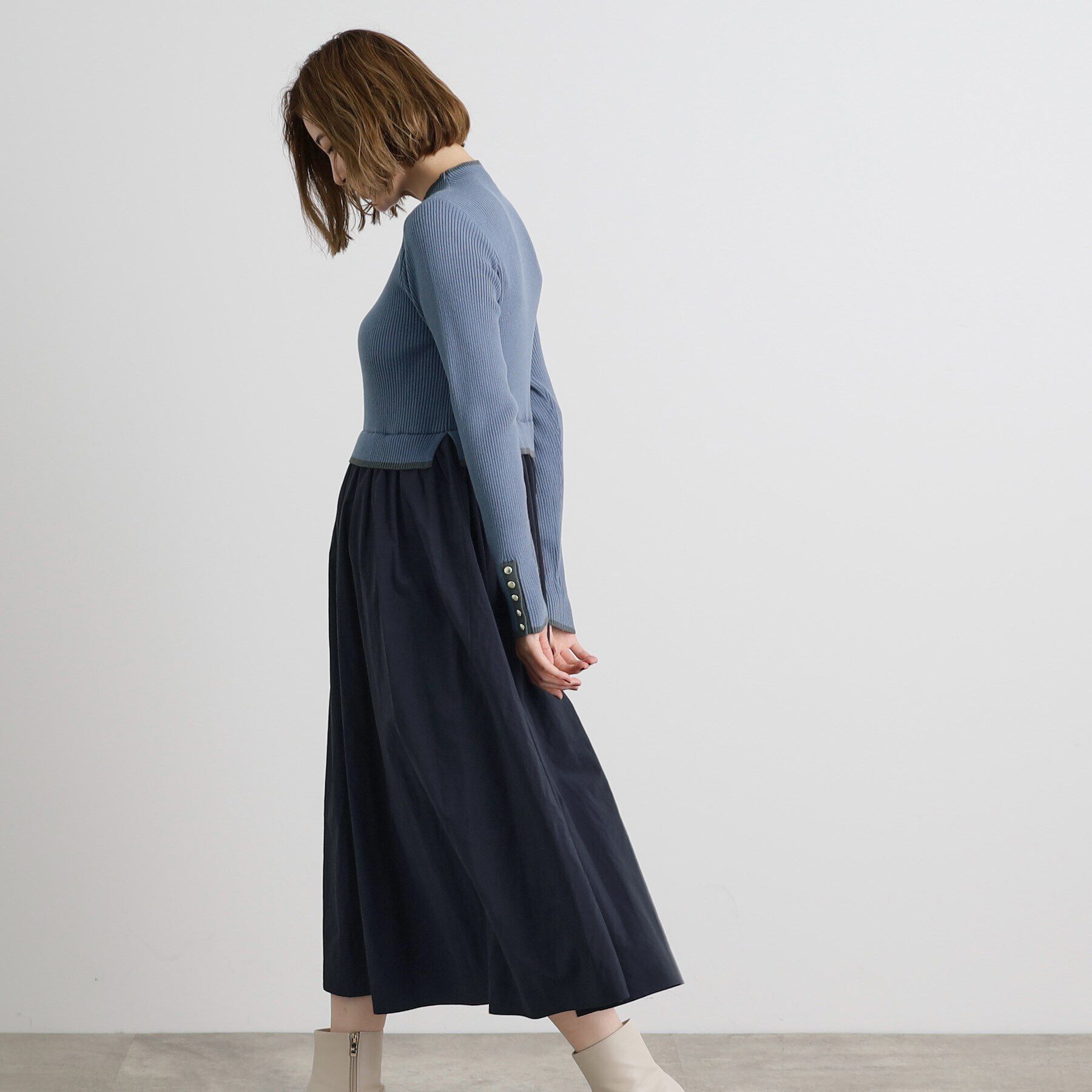 grove「配色リブニットドッキングワンピース」|ワンピース|