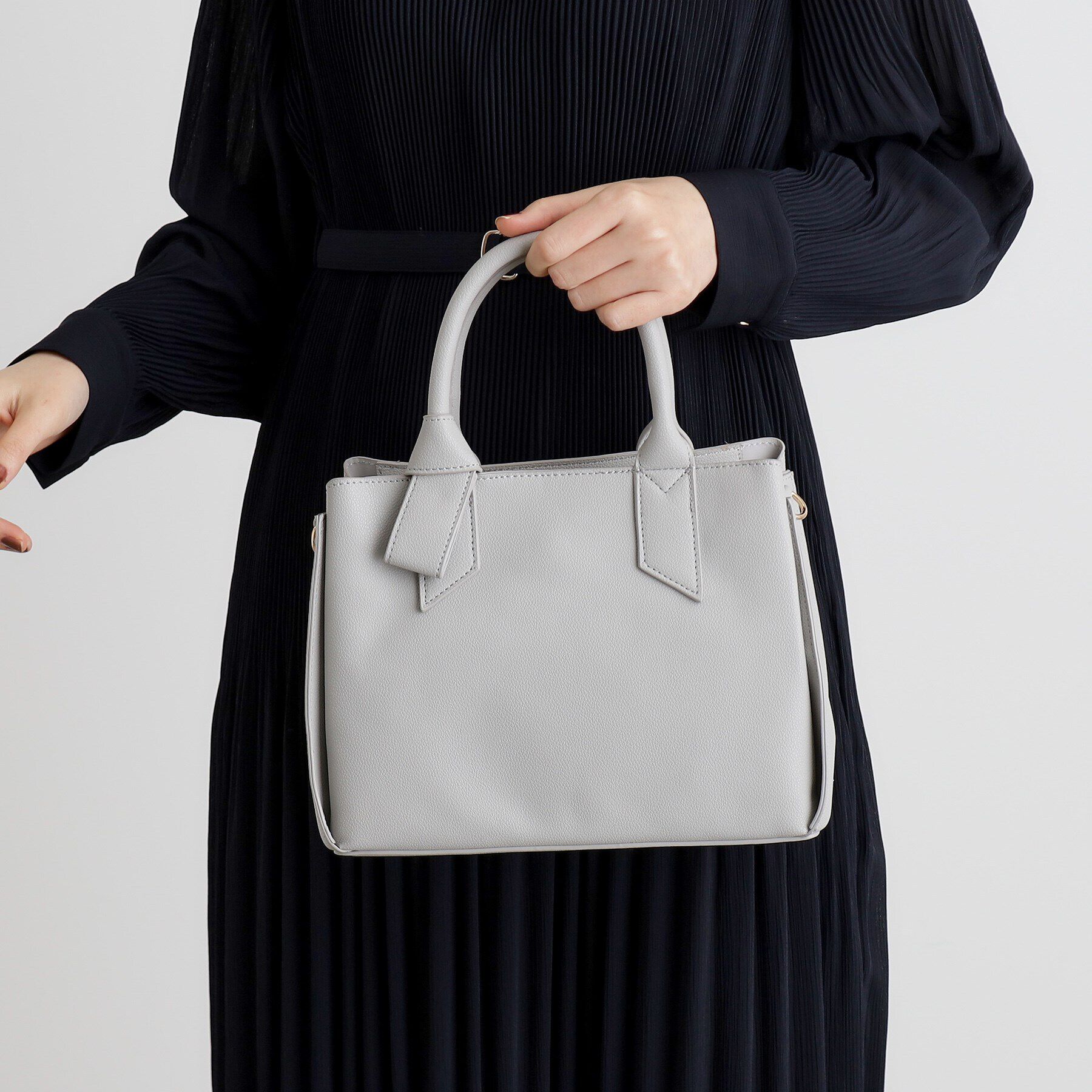 grove「ハンドルノットリボン2WAYトート【入卒対応可】」|ショルダー・メッセンジャー|サックスブルー(09