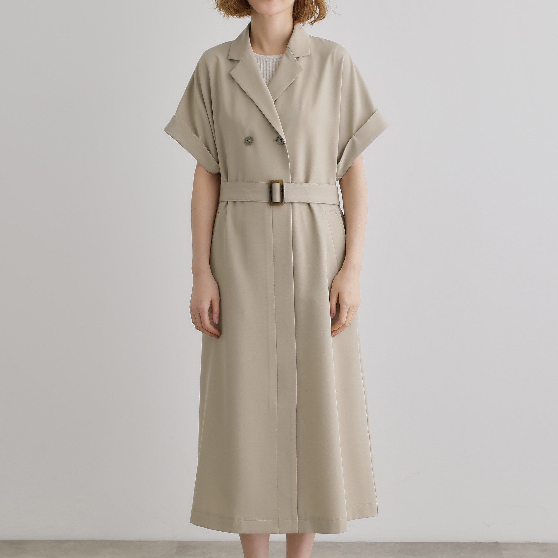 grove「【雑誌掲載】シーズレスで使えるトレンチライク2WAYワンピース」|ワンピース|