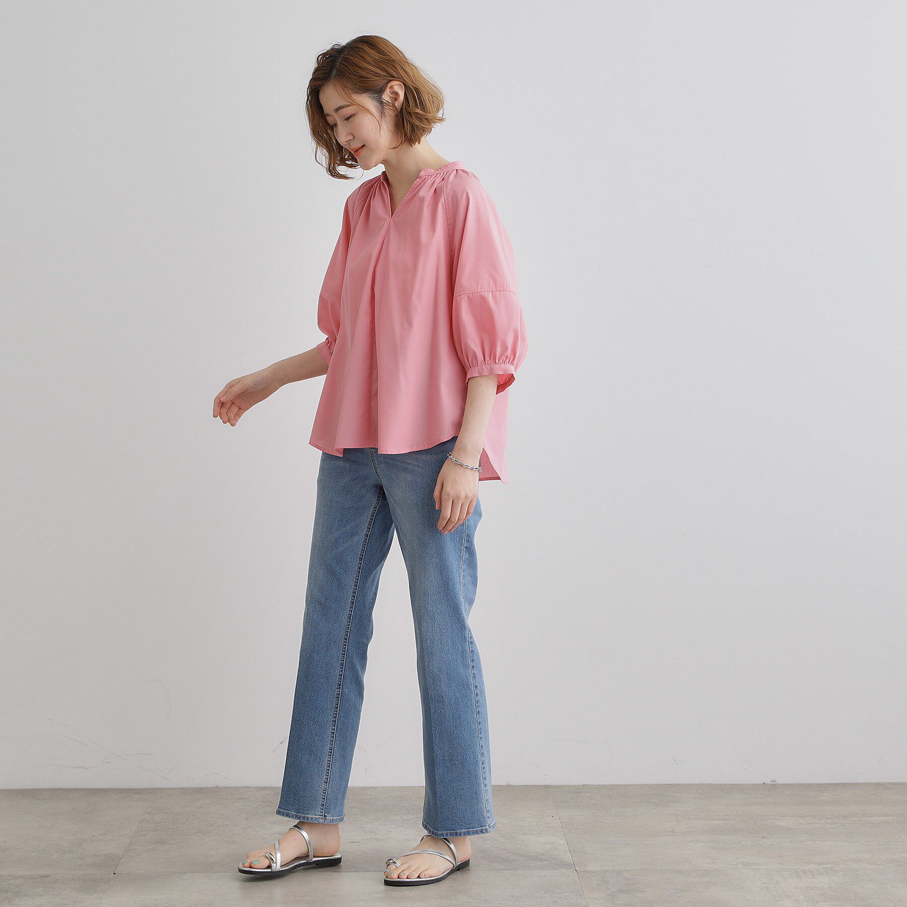 grove「【夏に嬉しい機能付き】ランタンスリーブシャツブラウス」|シャツ・ブラウス|