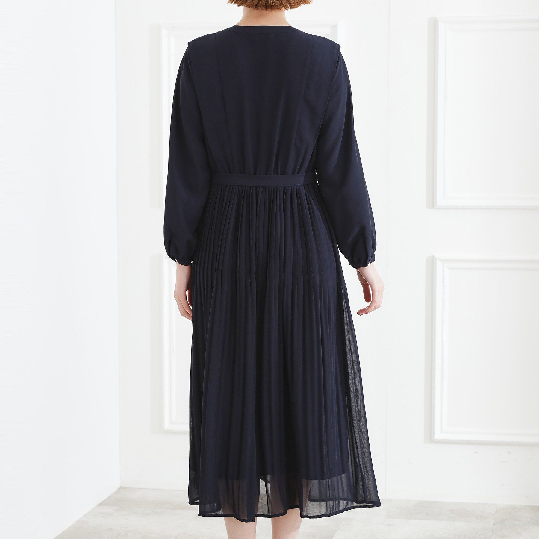 grove「【手洗いOK】シフォンプリーツワンピース」|ワンピース|