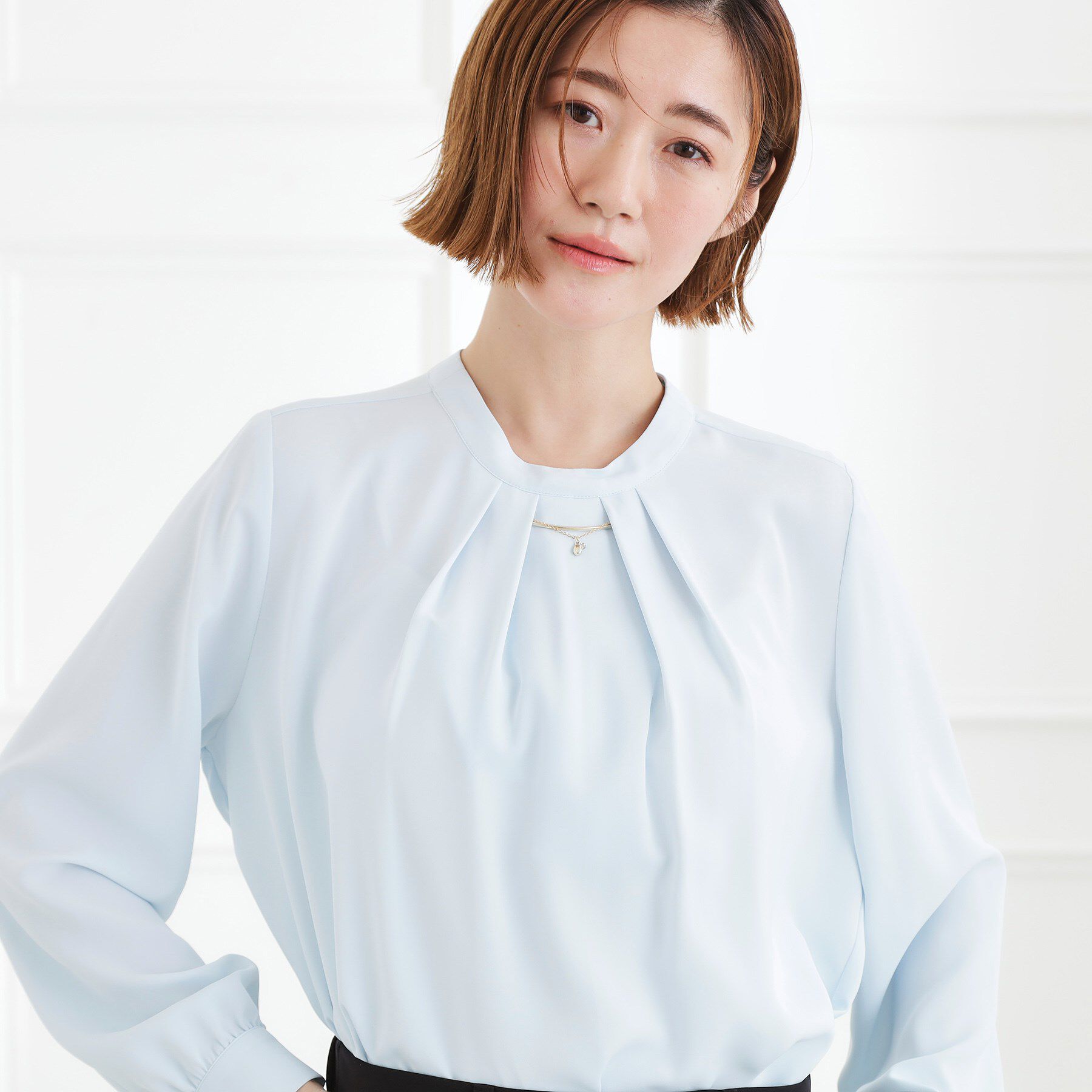 grove「【マシンウォッシュ/防シワ/UVカット】ボウタイブラウス【マルチWAY】」|シャツ・ブラウス|