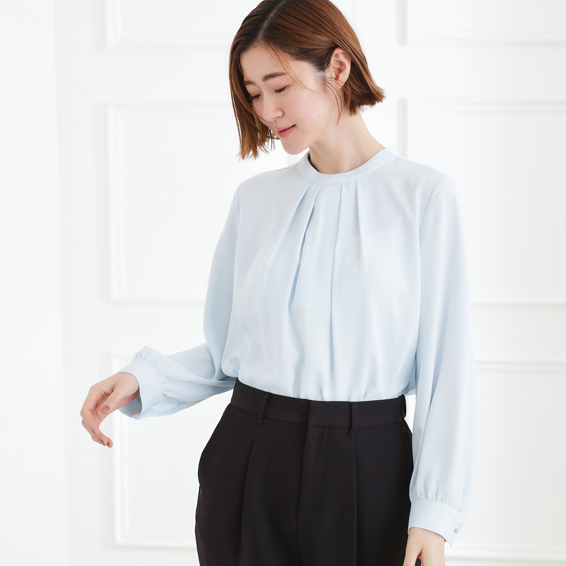 grove「【マシンウォッシュ/防シワ/UVカット】ボウタイブラウス【マルチWAY】」|シャツ・ブラウス|