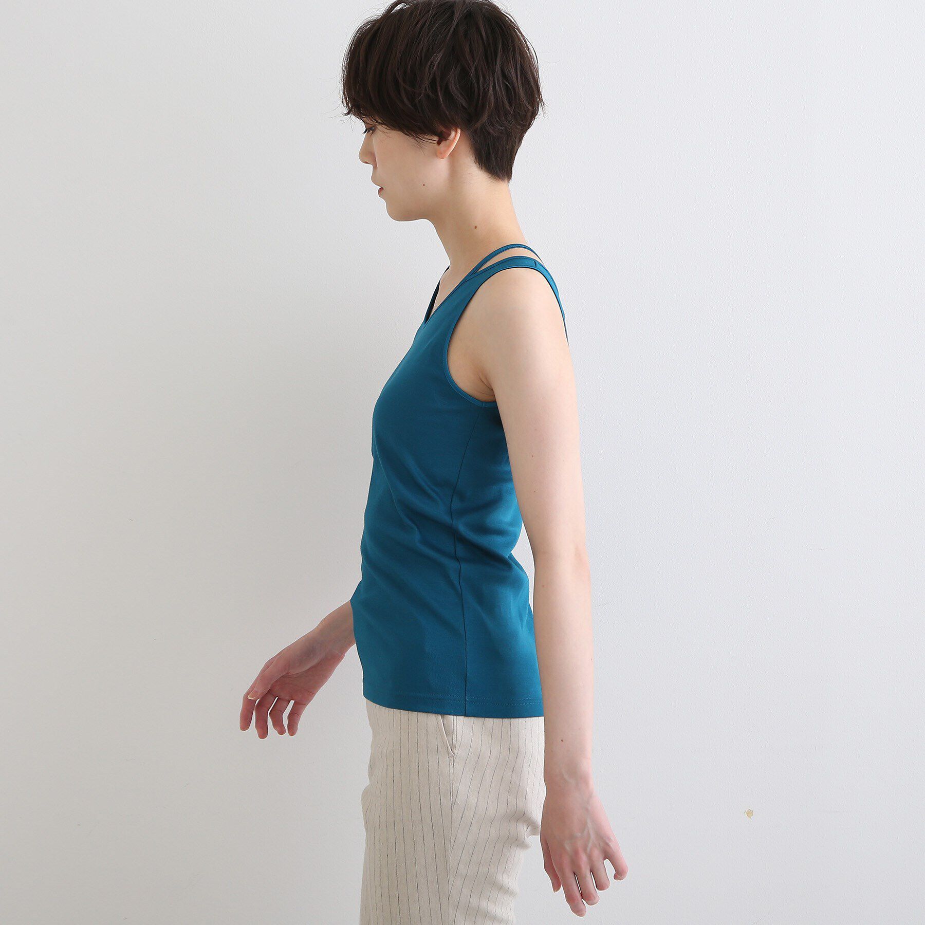 INDIVI「【洗える/日本製】ストラップデザインタンクトップ」|キャミソール|