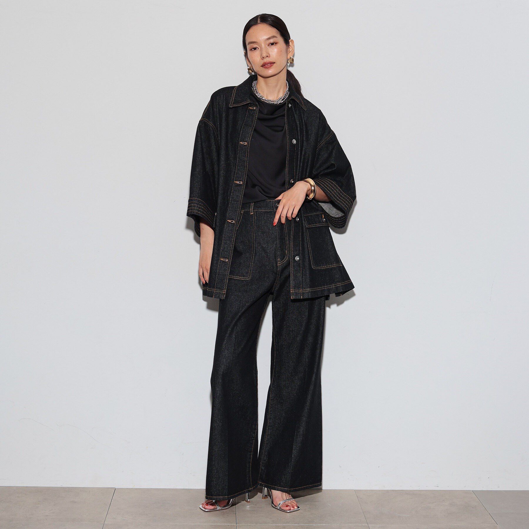 GALLEST「ドレープサテンブラウス」|シャツ・ブラウス|