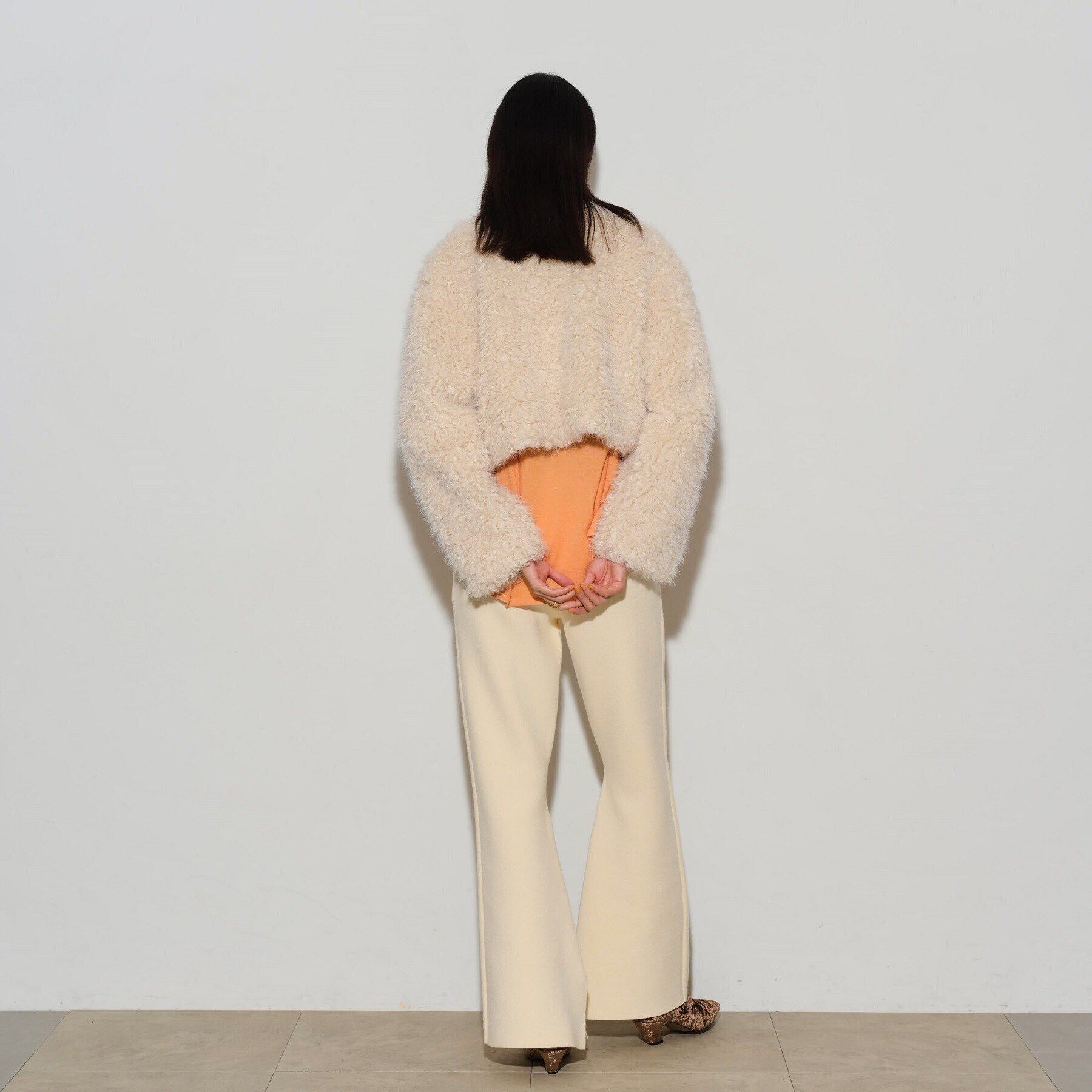 GALLEST「フェイクファーボレロジャケット」|ノーカラージャケット|