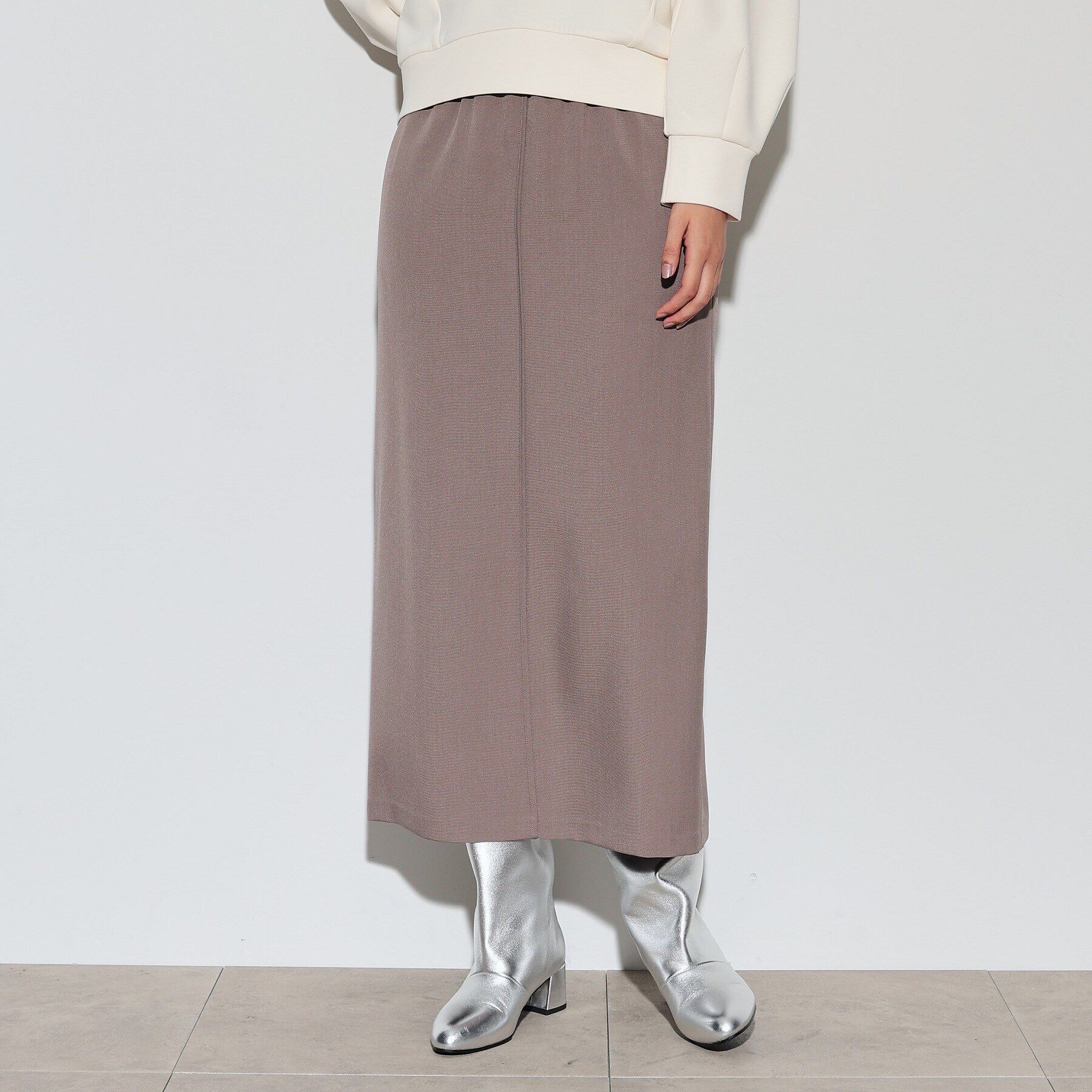 GALLEST「イージーペンシルタイトスカート」|スカート|モカブラウン(042
