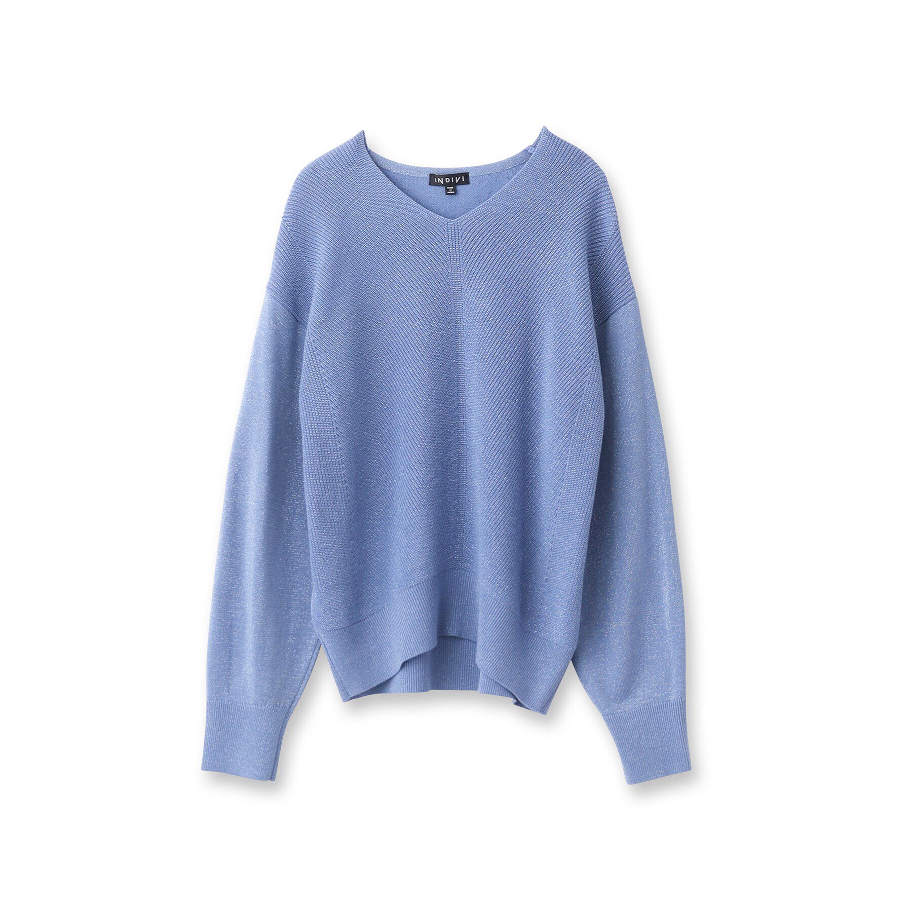 INDIVI「【洗える／日本製／ウール混】Vネックラメニット」|ニット・セーター|