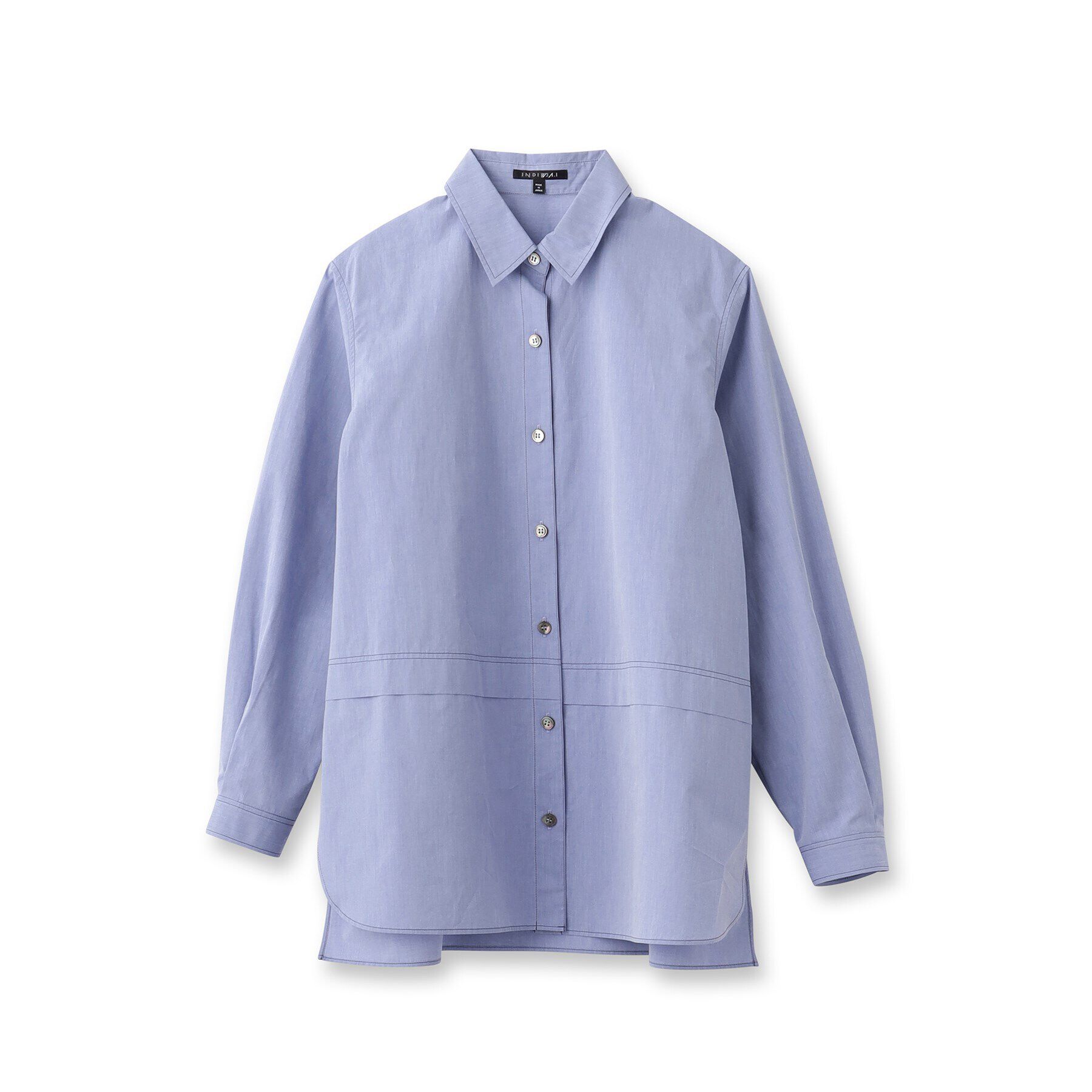 INDIVI「【日本製／インポート素材】重ね着風オーバーサイズブラウス」|シャツ・ブラウス|