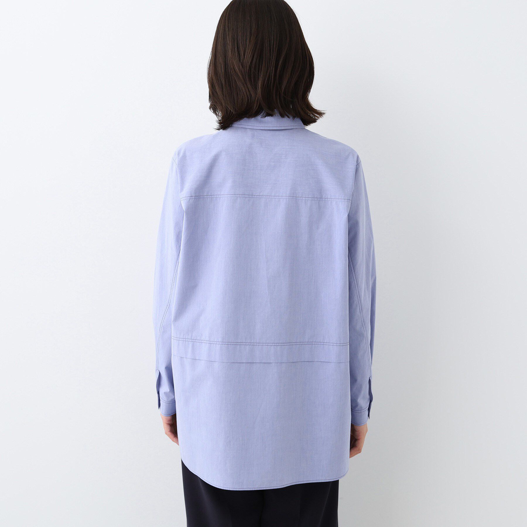 INDIVI「【日本製／インポート素材】重ね着風オーバーサイズブラウス」|シャツ・ブラウス|