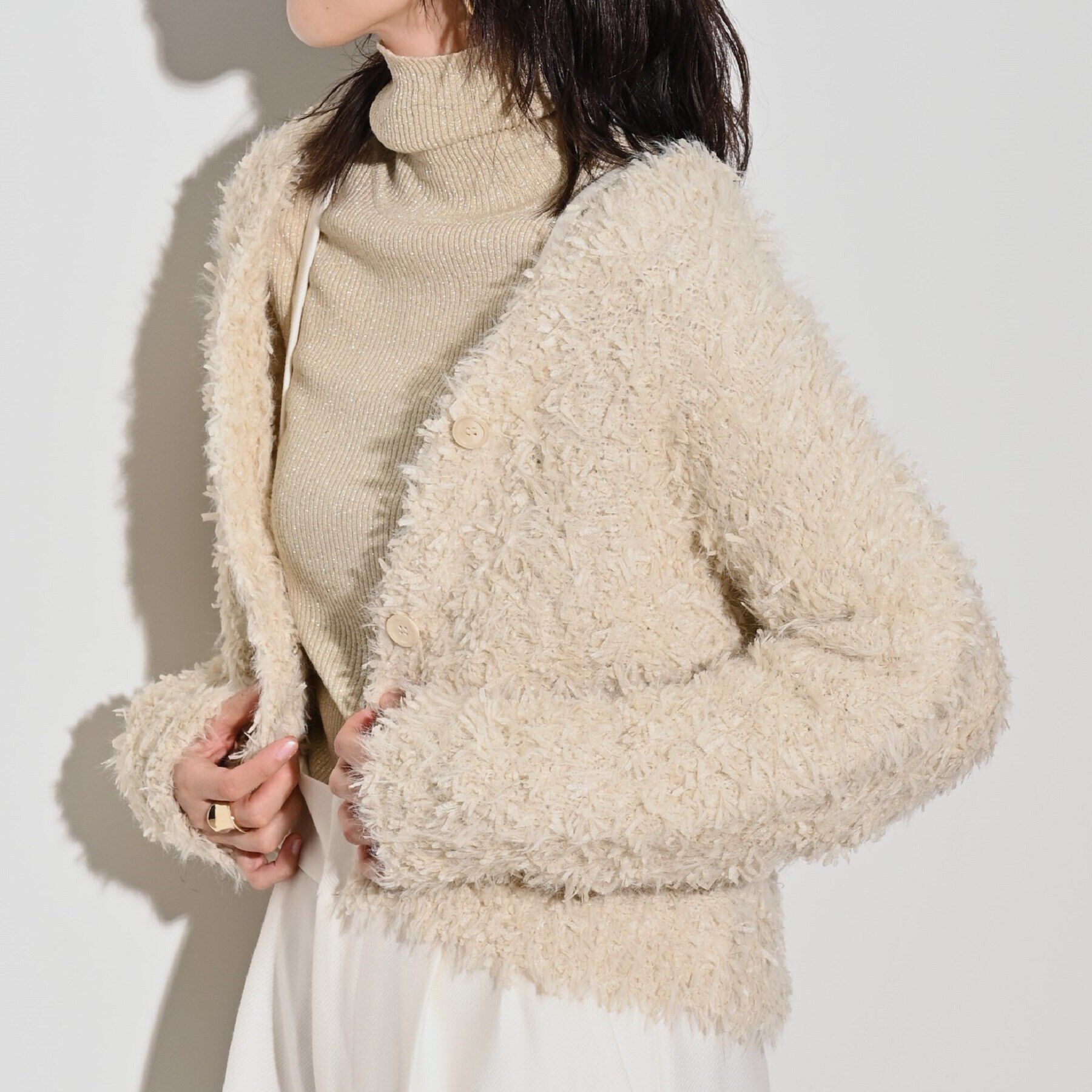 GALLEST「フェザーヤーンカーディガン」|カーディガン|