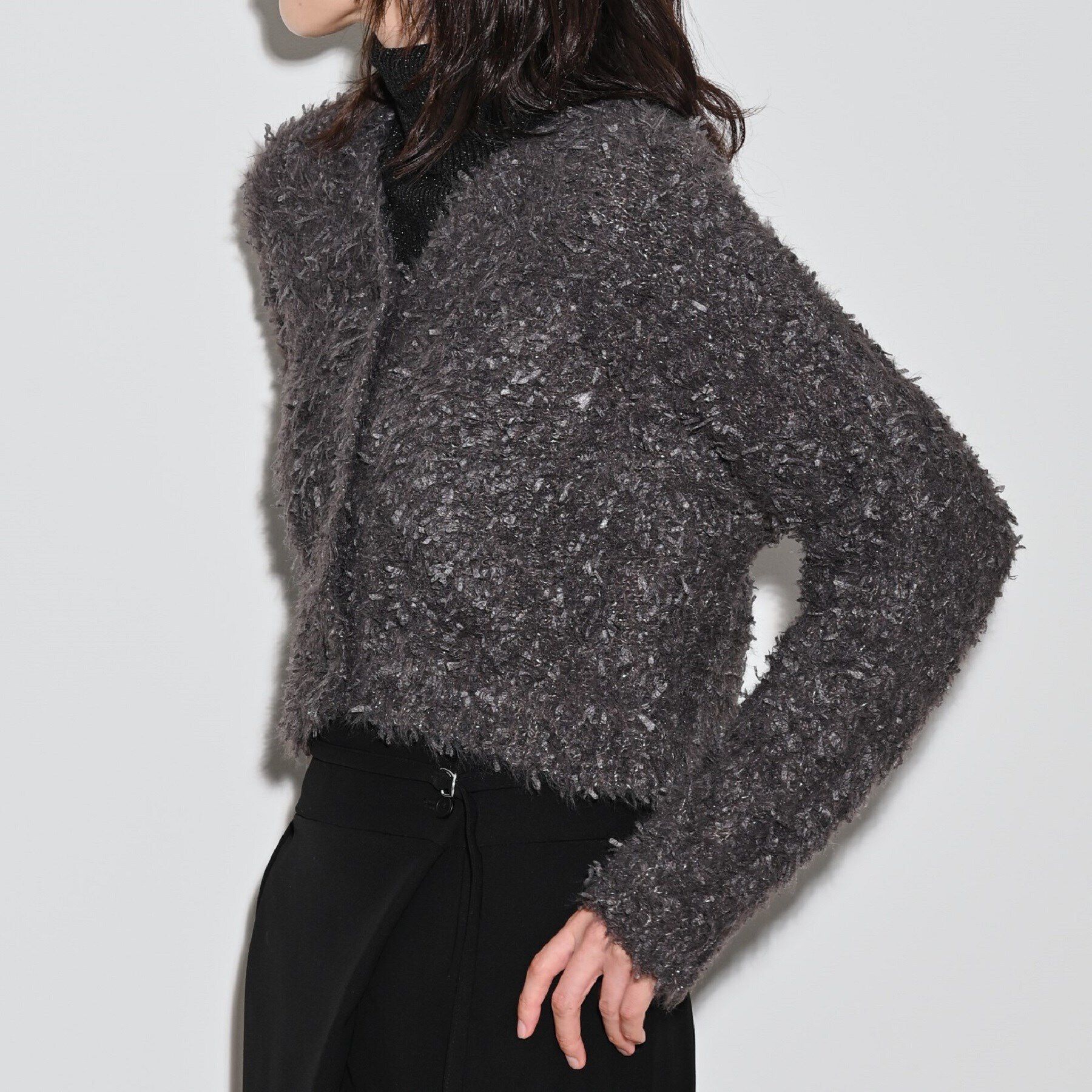 GALLEST「フェザーヤーンカーディガン」|カーディガン|チャコールグレー(0