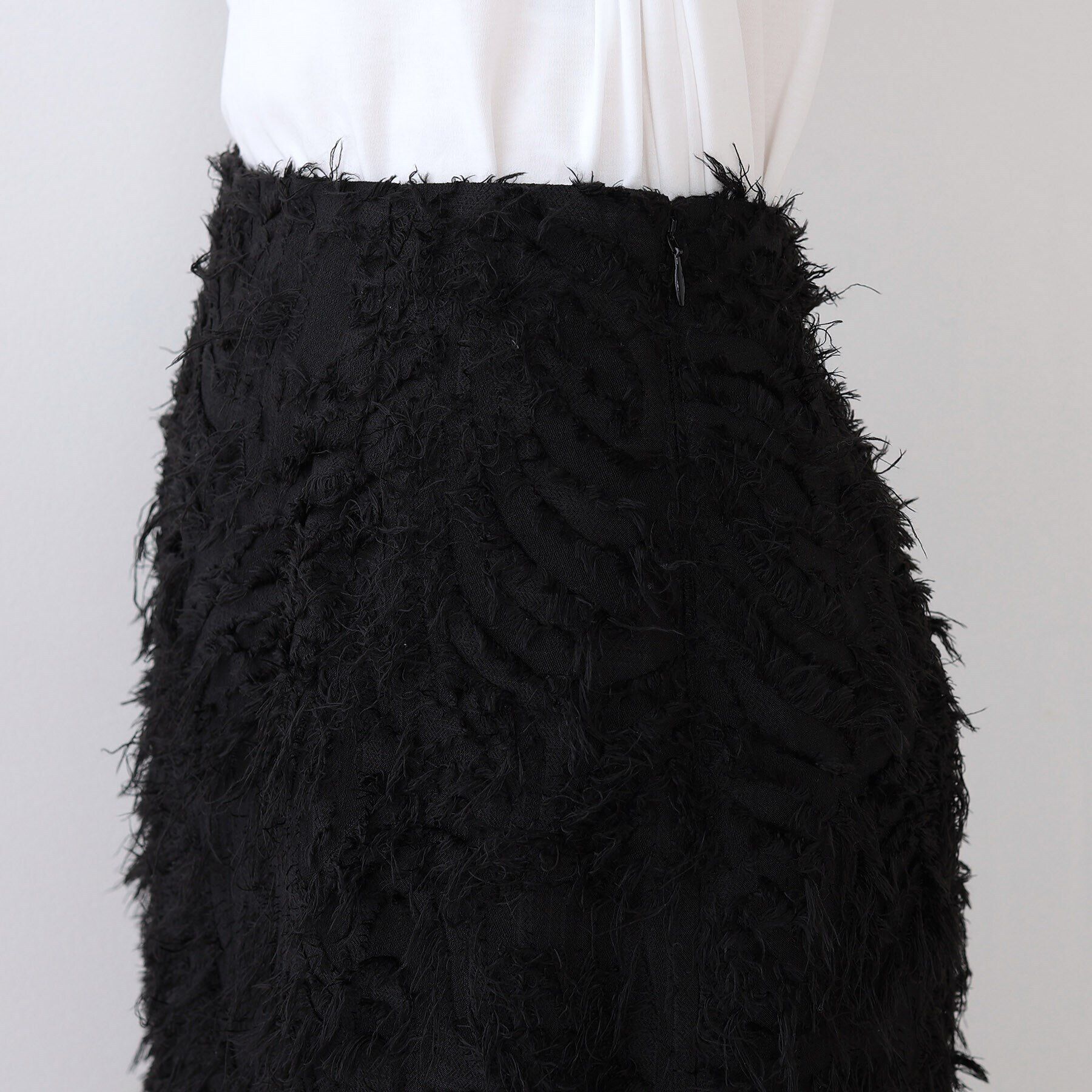 INDIVI「【スタイルUP】フリンジ調ジャカード ストレートラインスカート」|スカート|