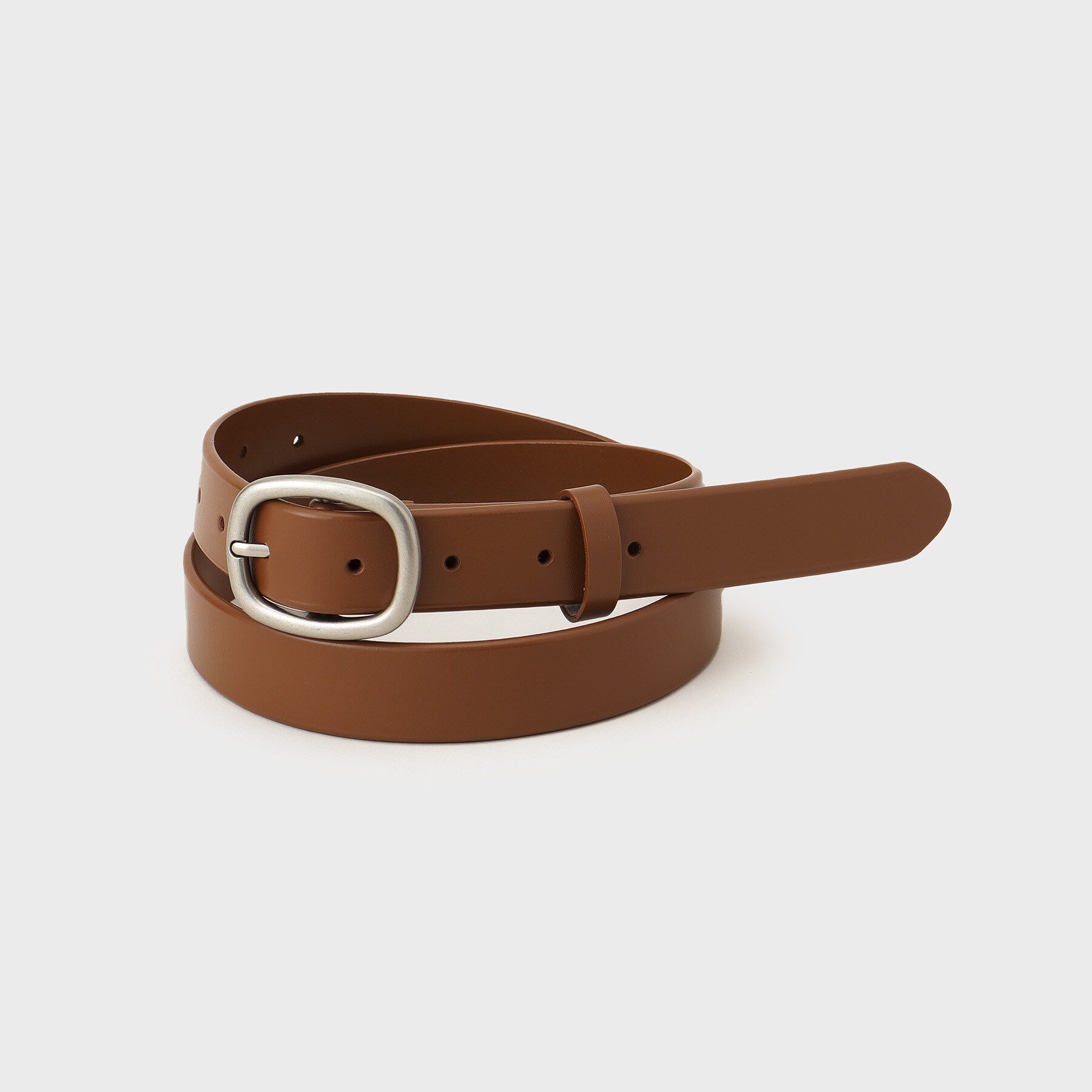 GALLEST「レザーナローベルト」|ベルト|ブラウン(043)