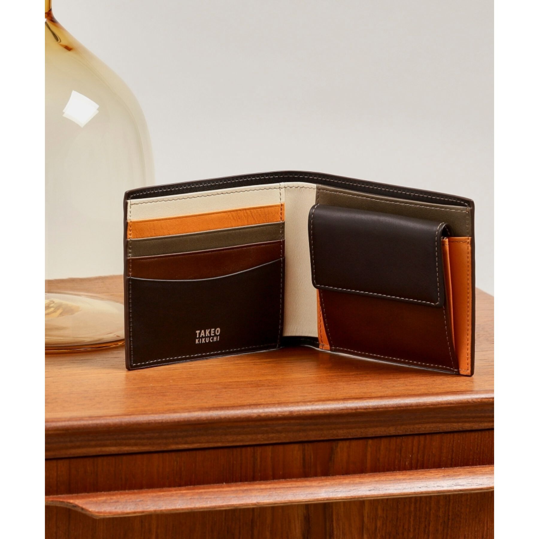TAKEO KIKUCHI「アンティーク調レザー 2つ折り財布」|財布|