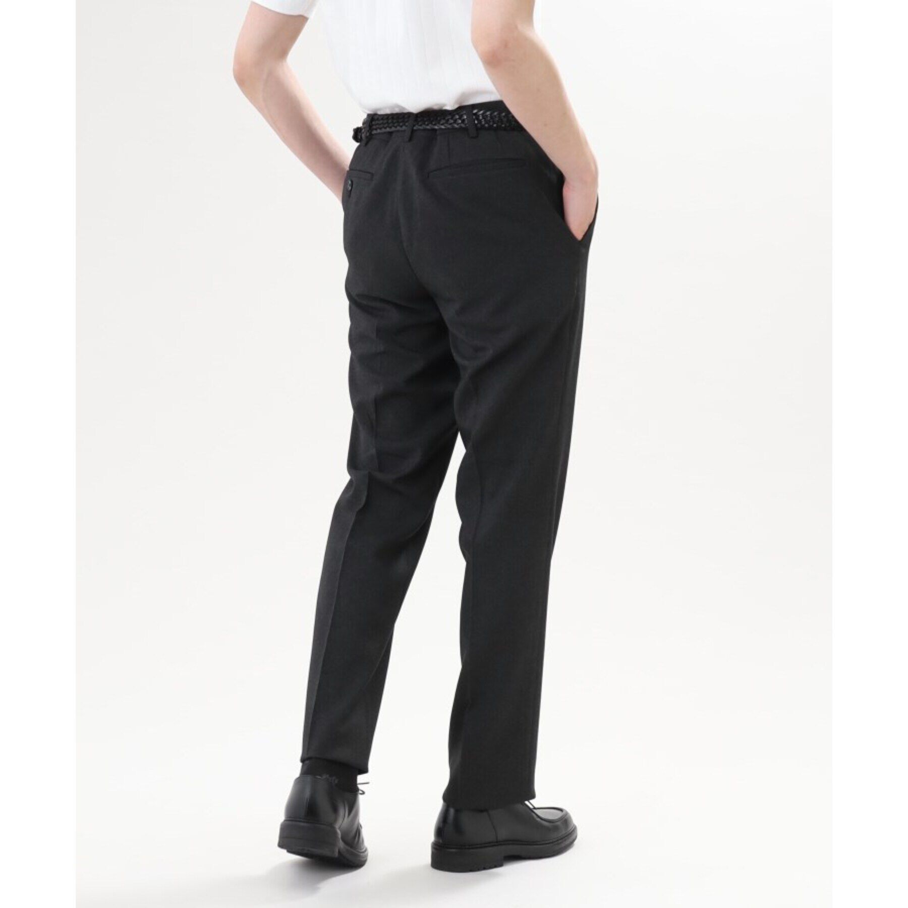 TAKEO KIKUCHI「【ONOFF/セットアップ対応】メランジ シャークスキン ストレッチ パンツ」|スーツ|