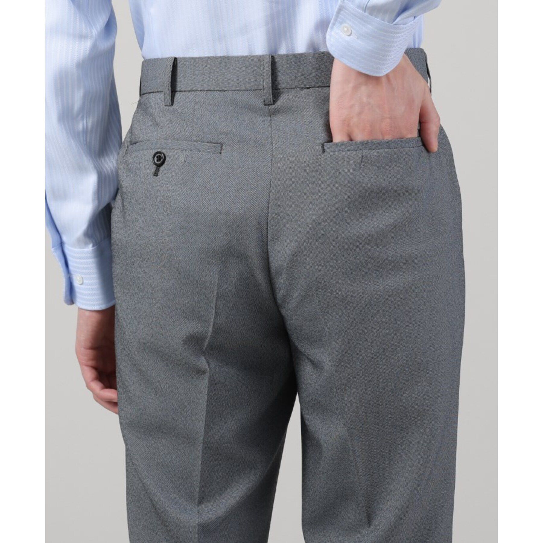 TAKEO KIKUCHI「【ONOFF/セットアップ対応】メランジ シャークスキン ストレッチ パンツ」|スーツ|