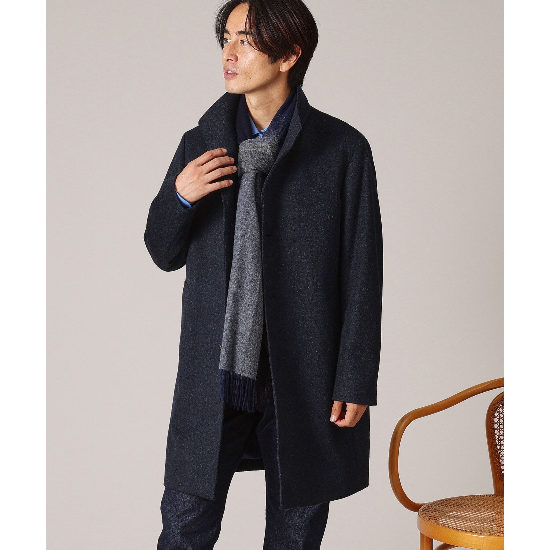 TAKEO KIKUCHI「【洗えるメリノウール混】グラデーション マフラー」|ストール|