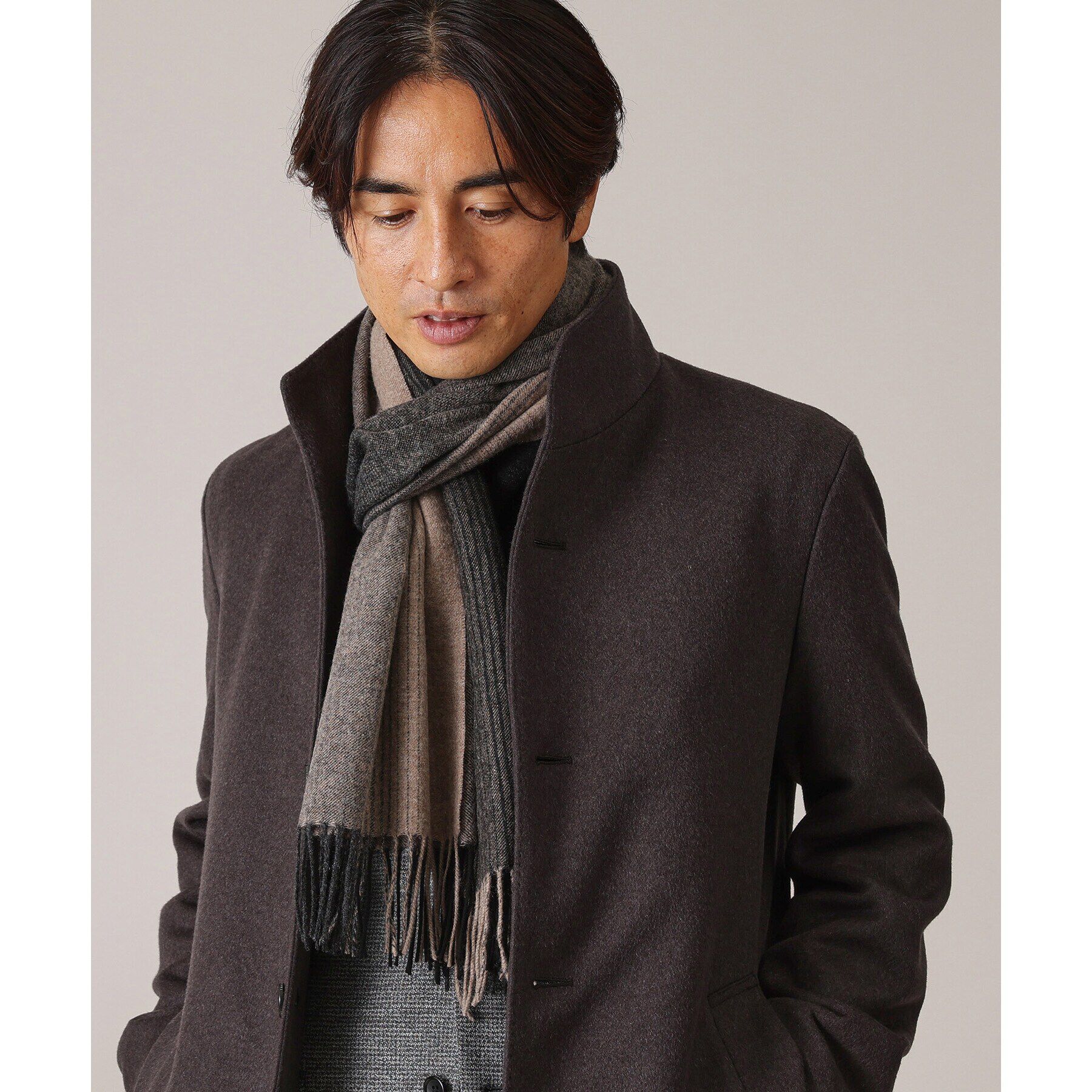TAKEO KIKUCHI「【洗えるメリノウール混】グラデーション マフラー」|ストール|