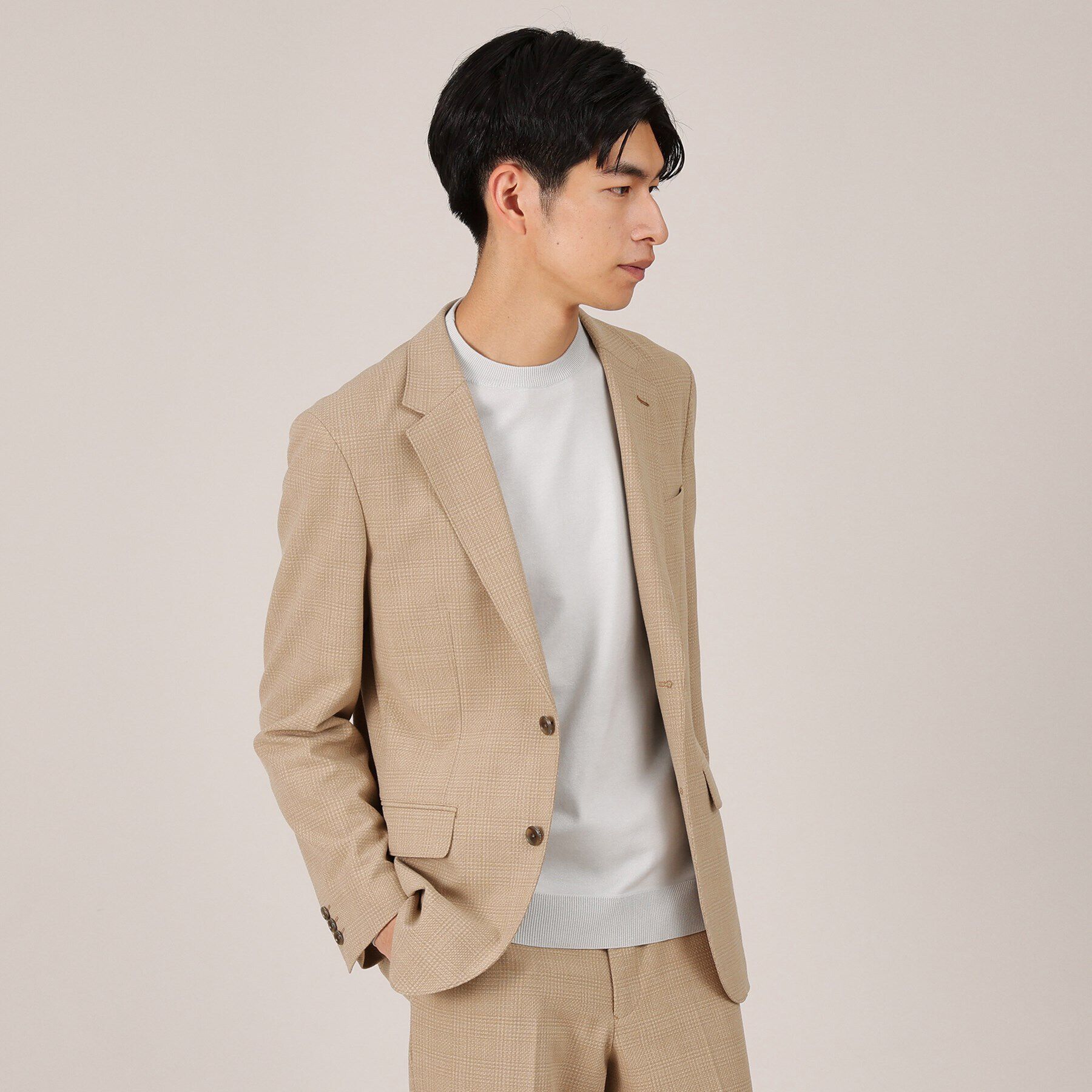 TAKEO KIKUCHI「【セットアップ対応】トリッチ(R)グレンチェック ジャケット」|テーラードジャケット|ベージュ(252)