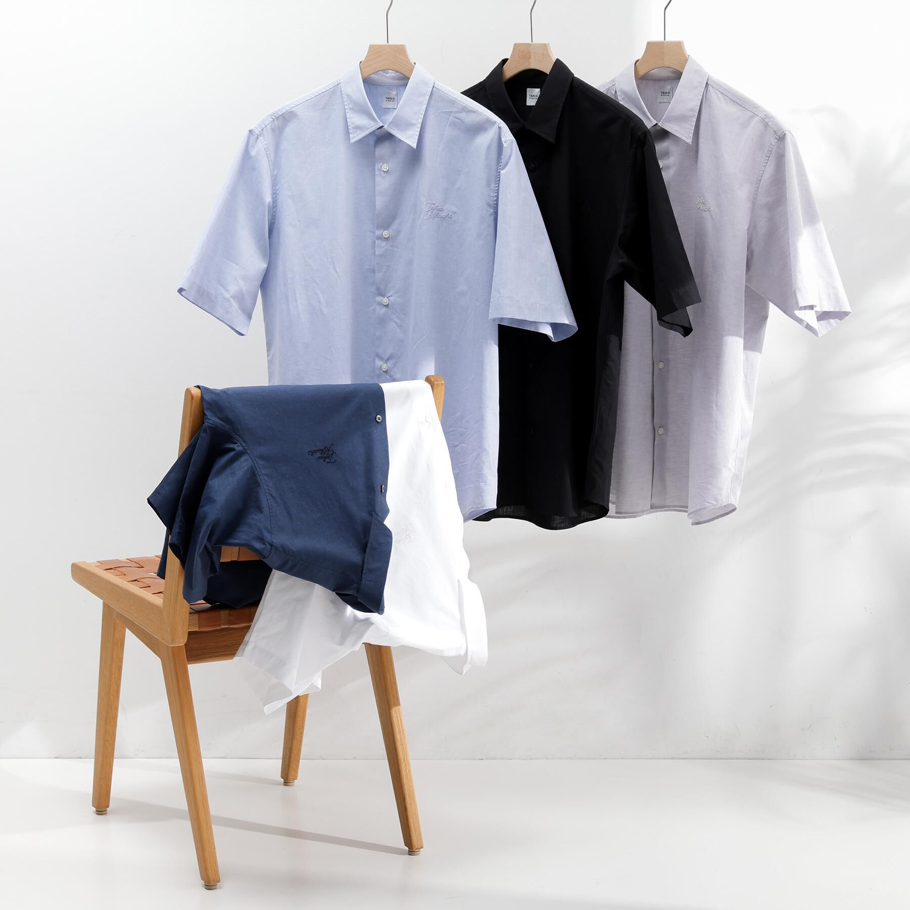 TAKEO KIKUCHI「【LIMITED】ワンポイントロゴ刺繍 綿麻半袖シャツ」|シャツ・ブラウス|