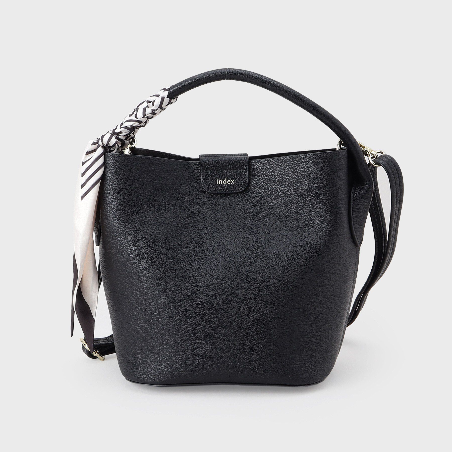 index「ストライプスカーフ付きミドルバッグ【2WAY】」|トートバッグ|