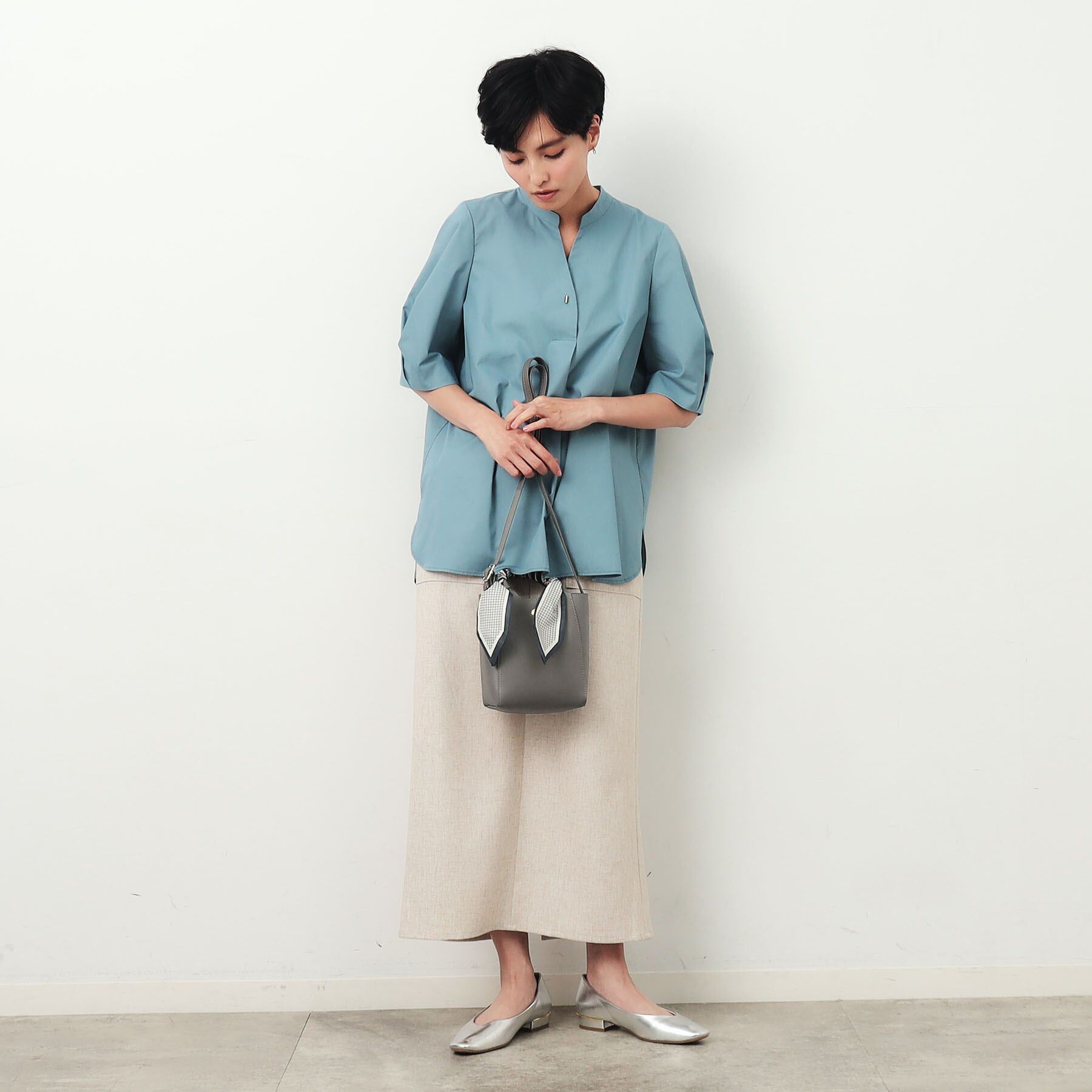 OPAQUE.CLIP「長さ調整可能！千鳥柄スカーフ付き合皮ミニショルダーバッグ」|ショルダー・メッセンジャー|