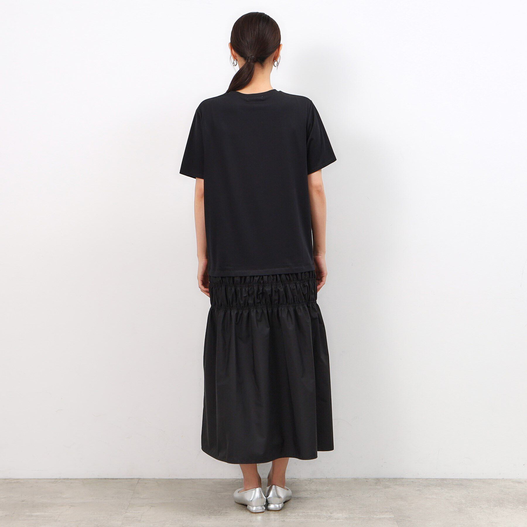 OPAQUE.CLIP「シャーリング切替ドッキングワンピース【洗濯機洗い可】」|ワンピース|