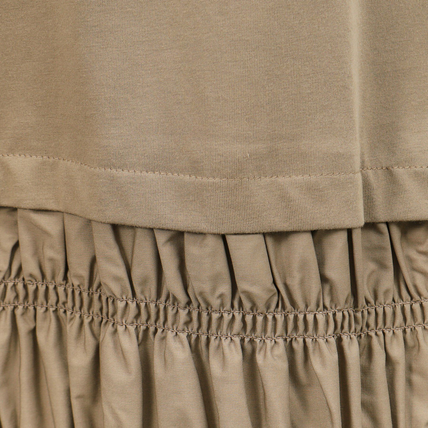 OPAQUE.CLIP「シャーリング切替ドッキングワンピース【洗濯機洗い可】」|ワンピース|