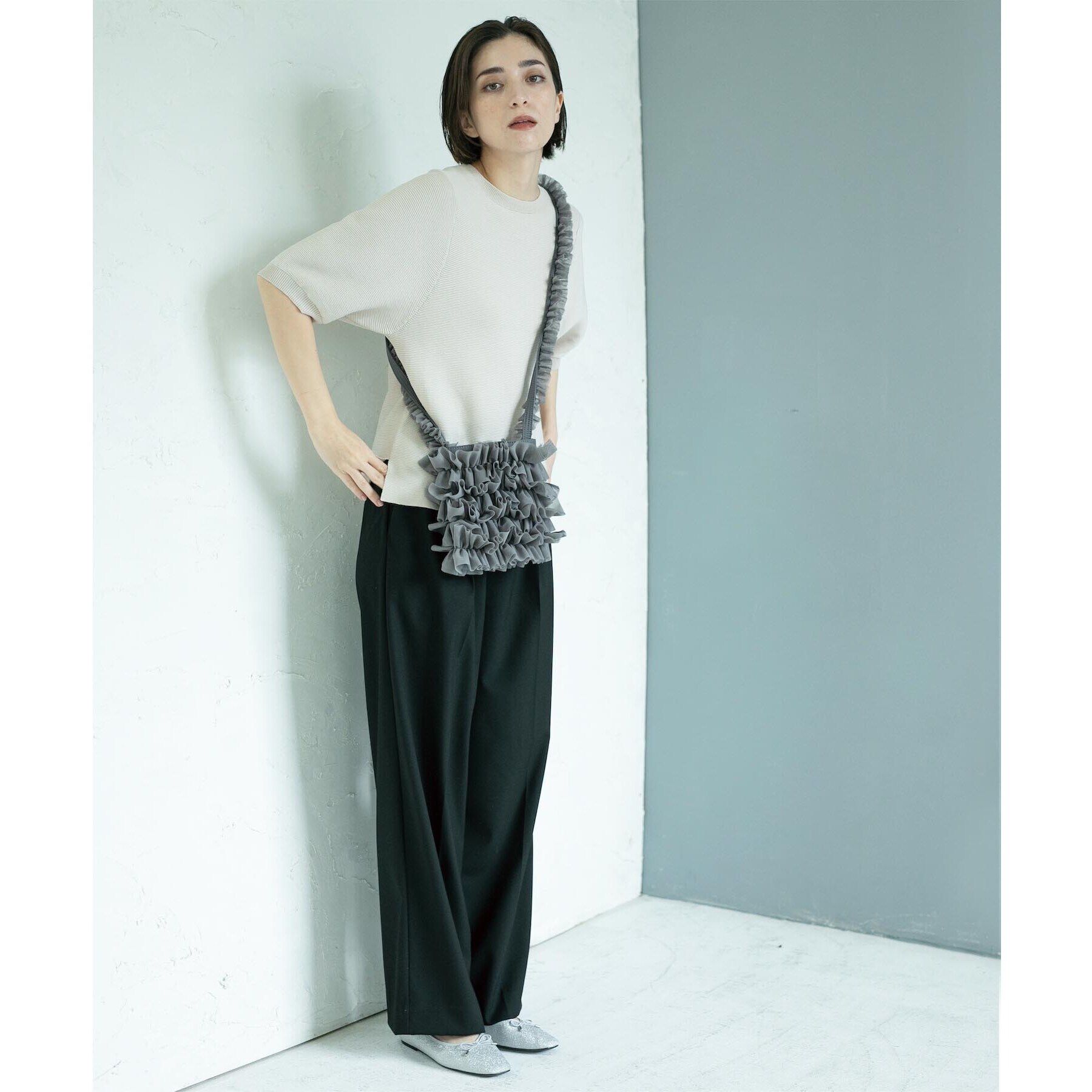 OPAQUE.CLIP「《6color/S-LLsize》ガーターボリュームスリーブニット【洗濯機洗い可/UVケア】」|ニット・セーター|