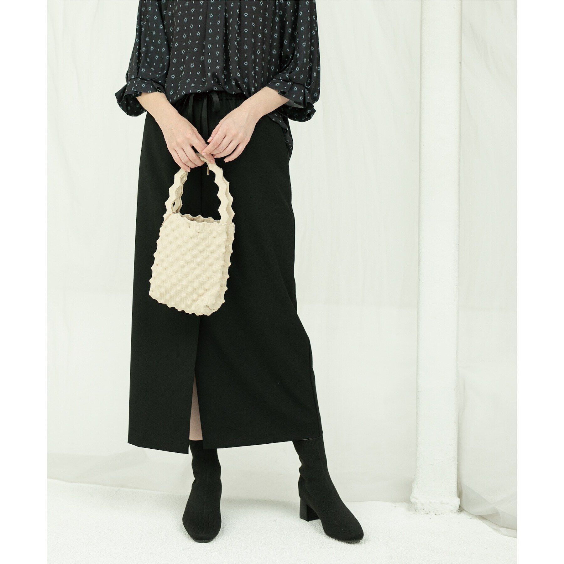 OPAQUE.CLIP「《美人百花掲載》ピンストライプイージーナロースカート【洗濯機洗い可】」|スカート|