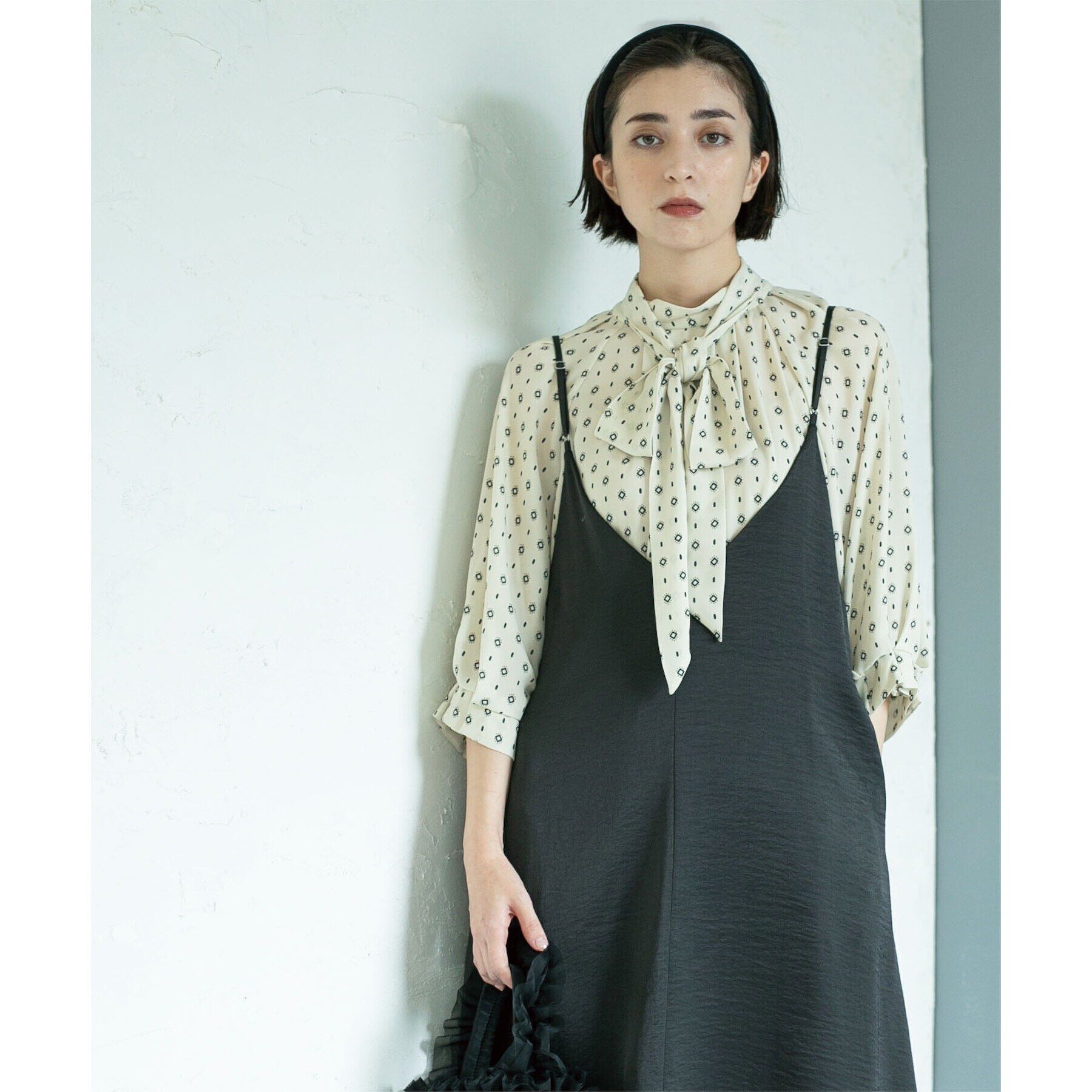 OPAQUE.CLIP「2WAY 柄プリントボウタイブラウス【洗濯機洗い可】」|シャツ・ブラウス|