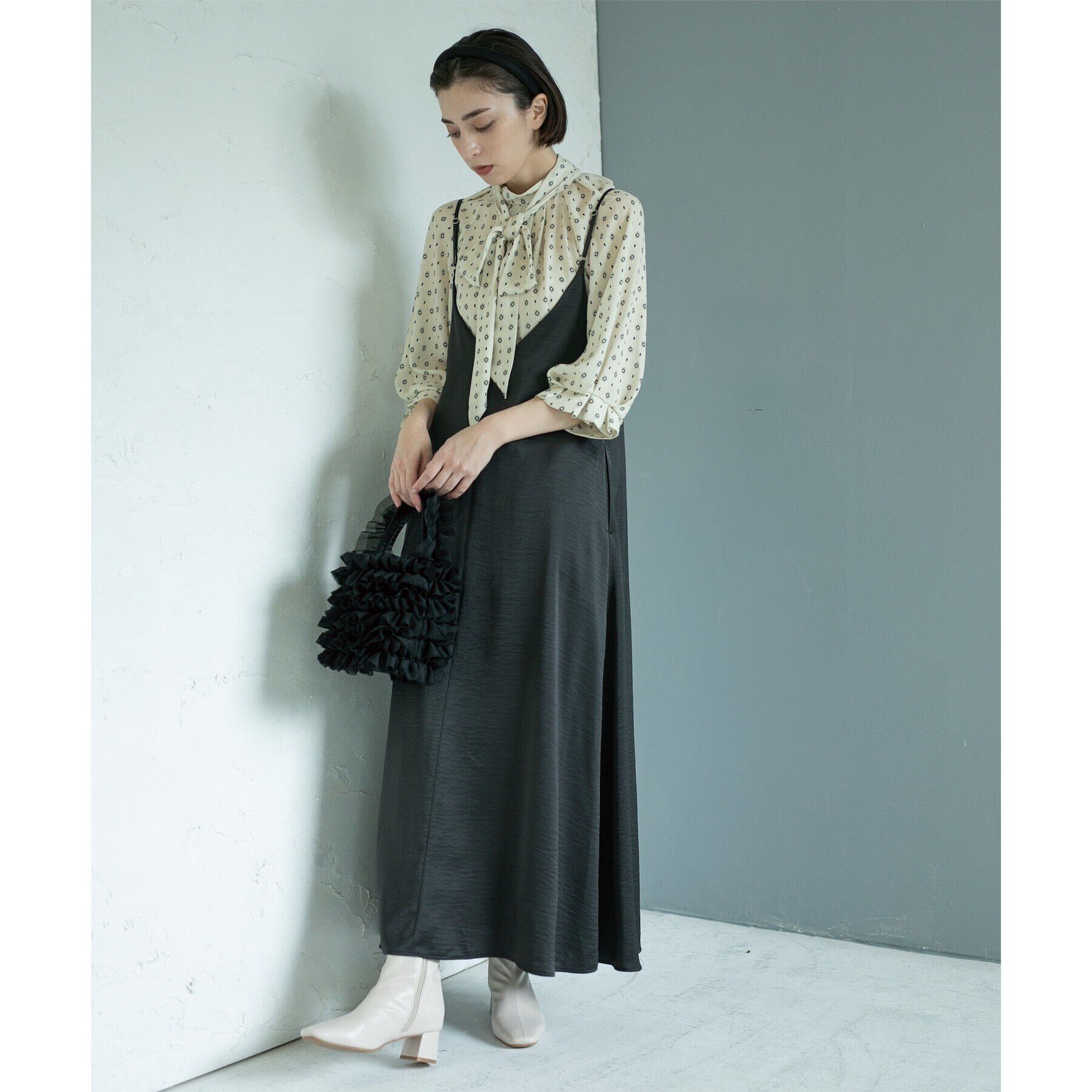 OPAQUE.CLIP「2WAY 柄プリントボウタイブラウス【洗濯機洗い可】」|シャツ・ブラウス|