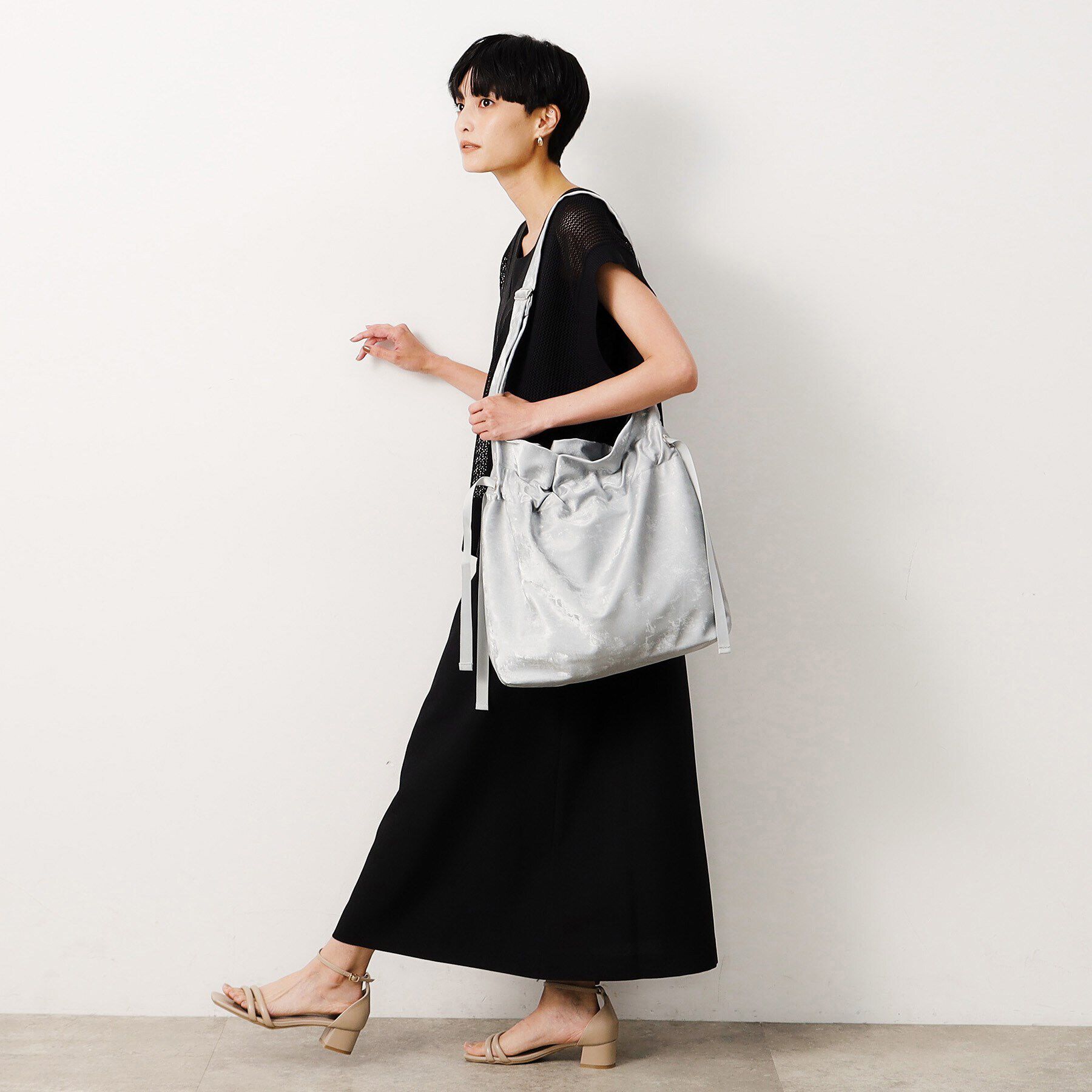 OPAQUE.CLIP「【2WAY／A4サイズ対応】ドローストリングサイドリボンショルダーバッグ」|ショルダー・メッセンジャー|