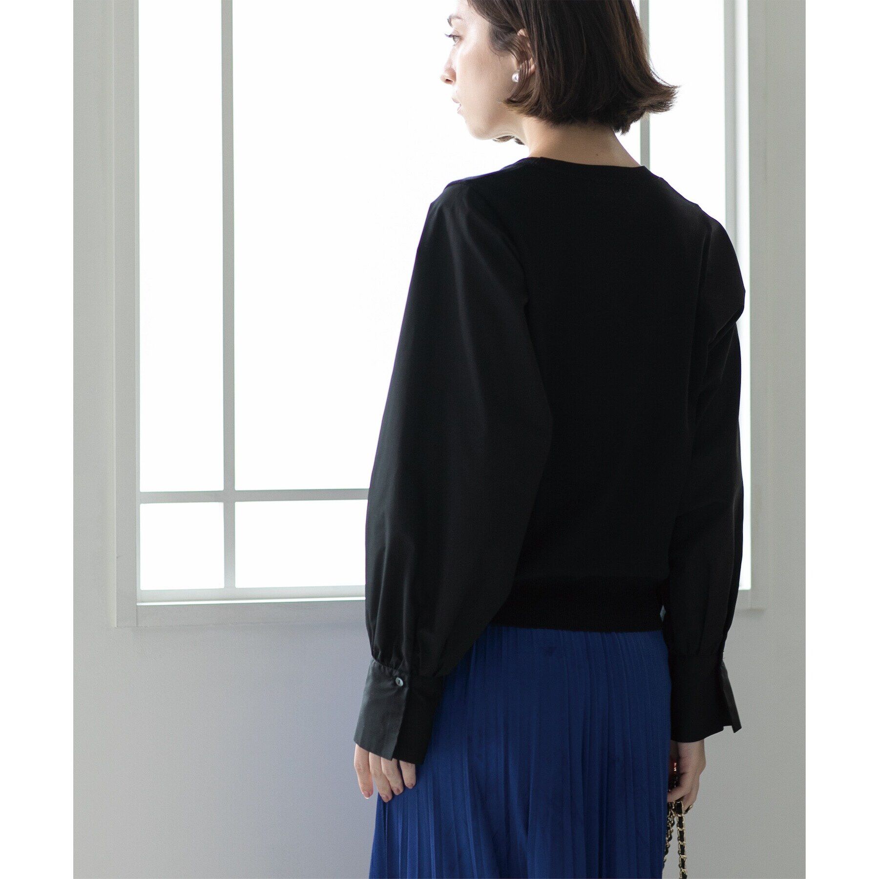 OPAQUE.CLIP「異素材切り替えニット【洗濯機洗い可】」|ニット・セーター|