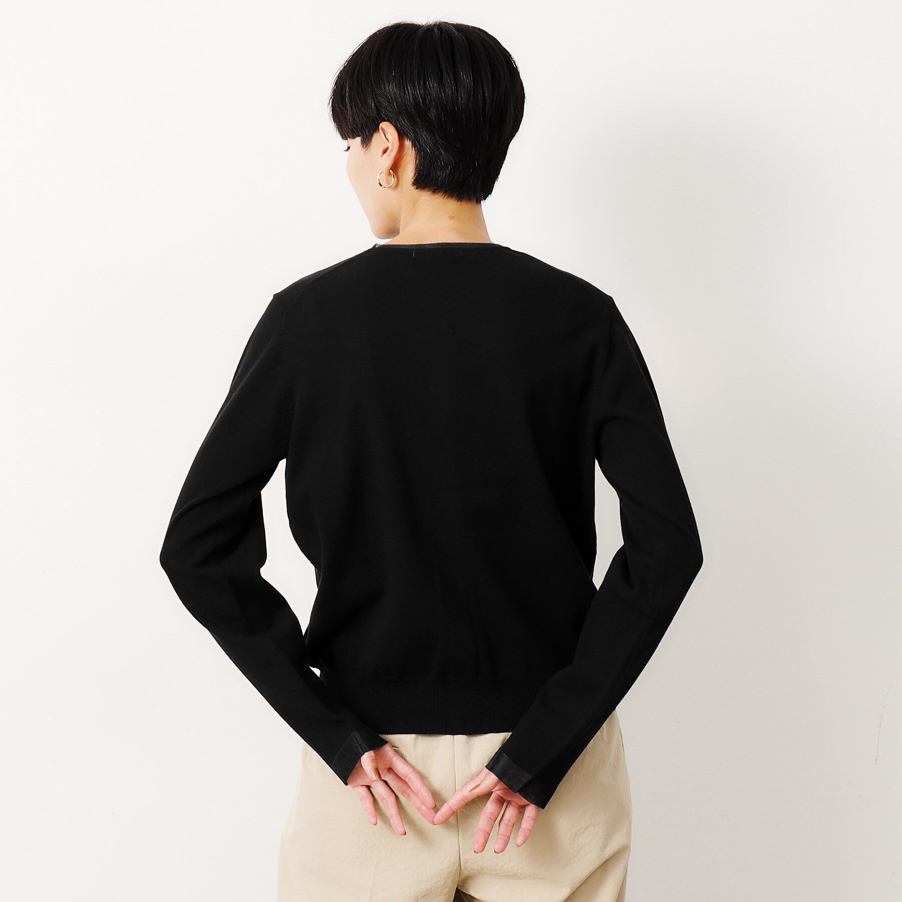 OPAQUE.CLIP「UV ネックシアークルーニットカーディガン【洗濯機洗い可】」|カーディガン|