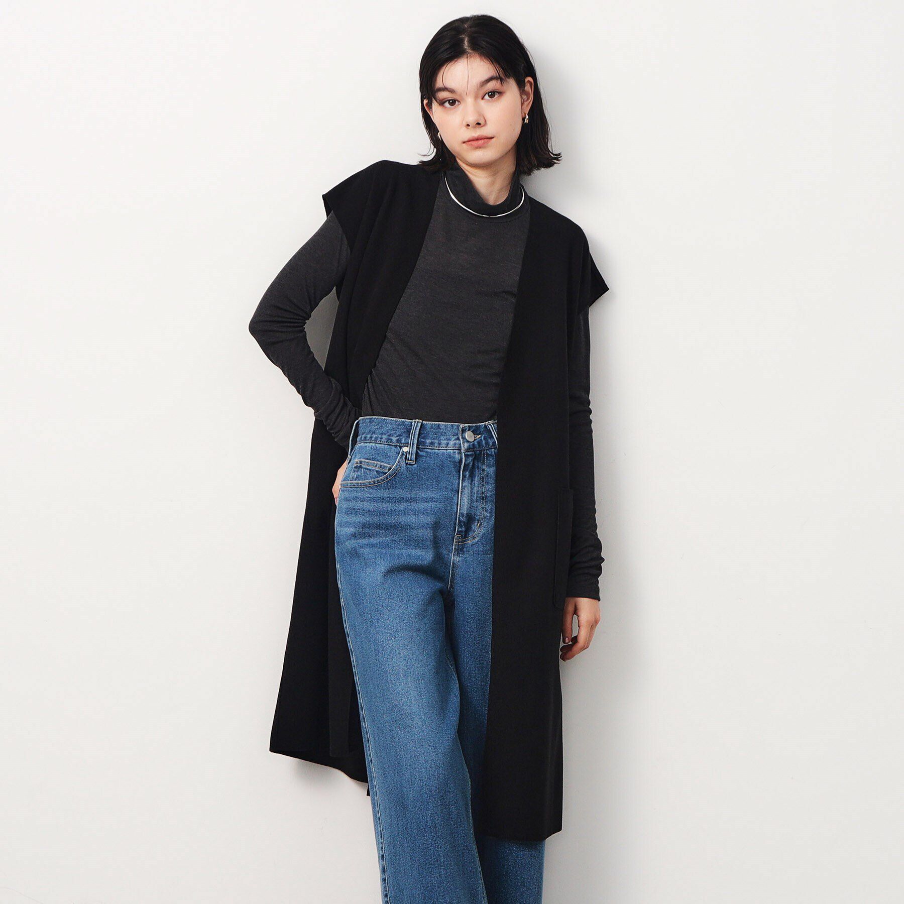 OPAQUE.CLIP「ウールライクロングジレ【洗濯機洗い可】」|ベスト・ジレ|