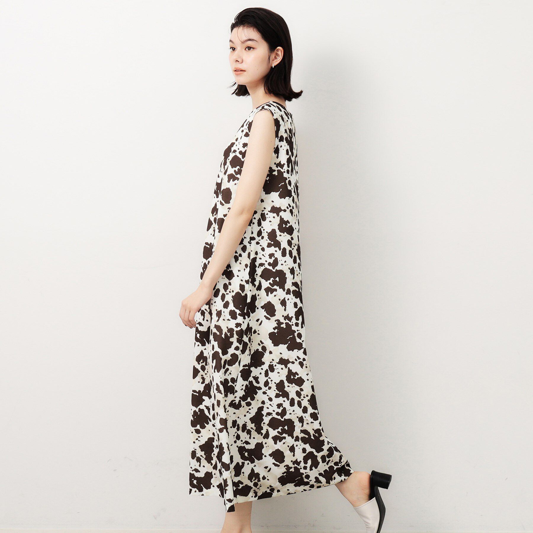 OPAQUE.CLIP「アニマル柄プリントAラインワンピース【洗濯機洗い可】」|ワンピース|