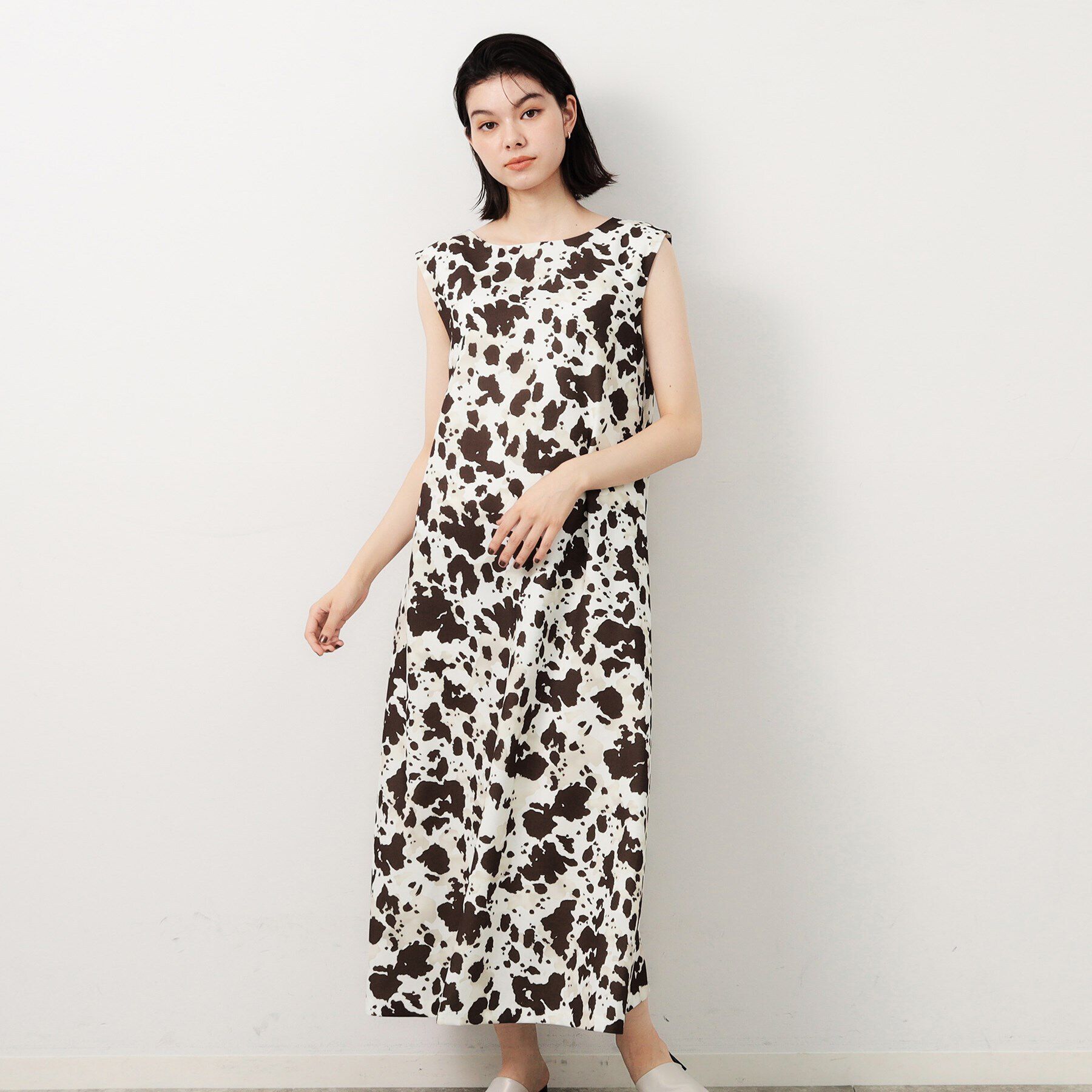 OPAQUE.CLIP「アニマル柄プリントAラインワンピース【洗濯機洗い可】」|ワンピース|