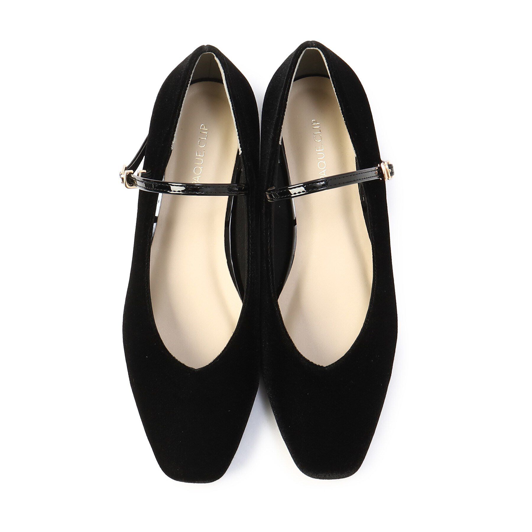 OPAQUE.CLIP「【抗菌防臭加工／長さ調整可能】ベロアメリージェーン」|パンプス|