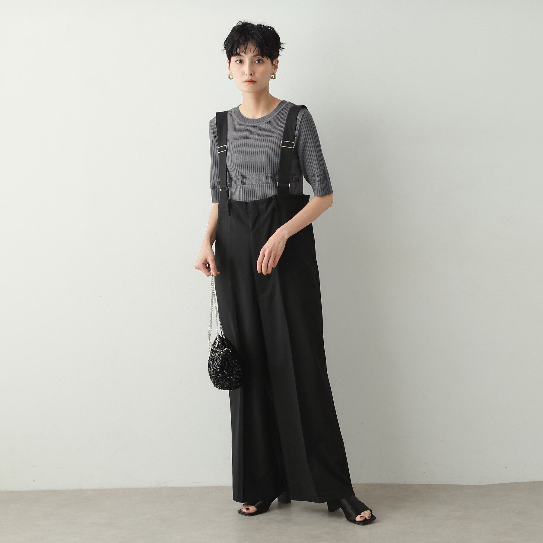 OPAQUE.CLIP「メッシュ&times;リブニット【洗濯機洗い可/抗ピル】」|ニット・セーター|