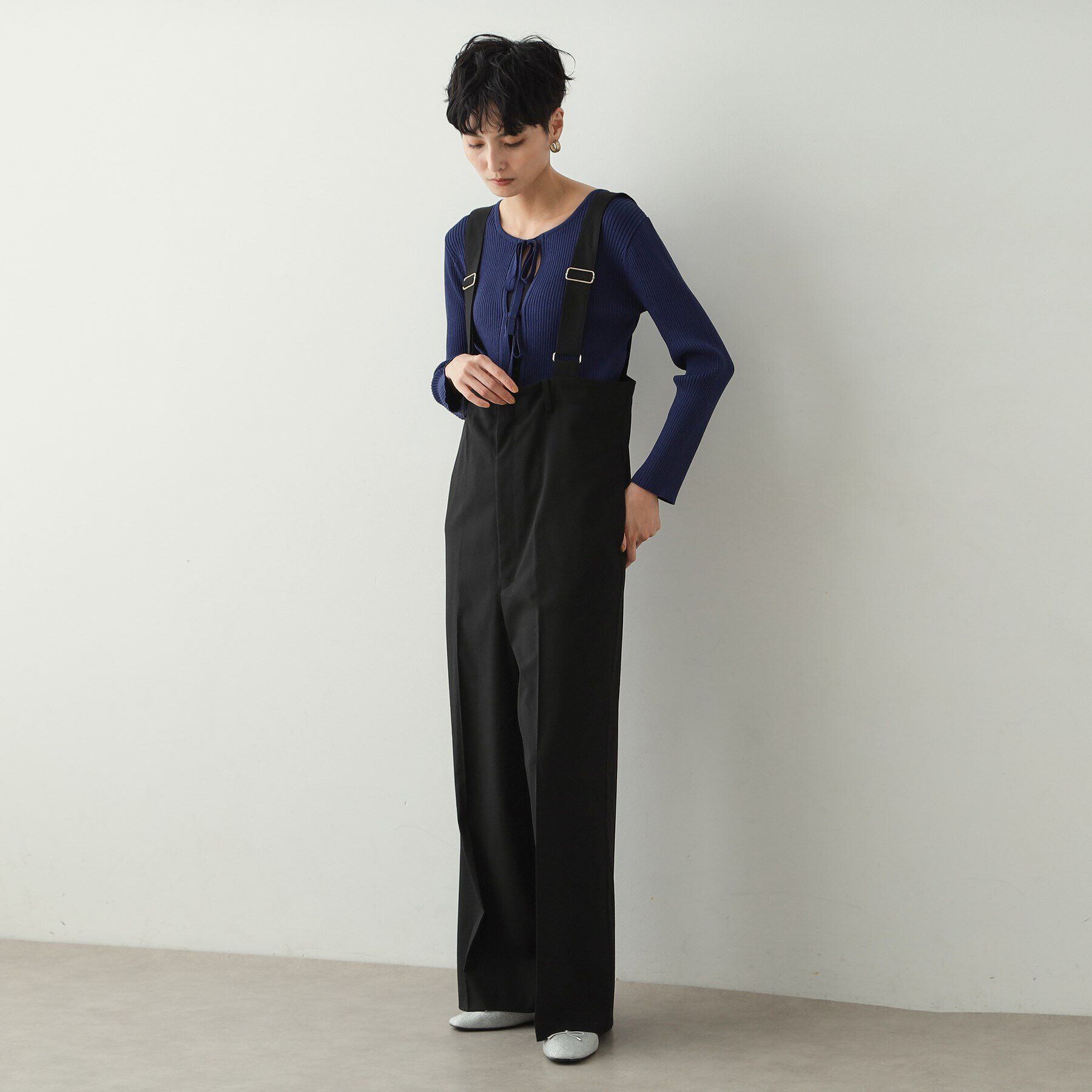 OPAQUE.CLIP「フロントリボン リブカーディガン【洗える/抗ピル】」|カーディガン|