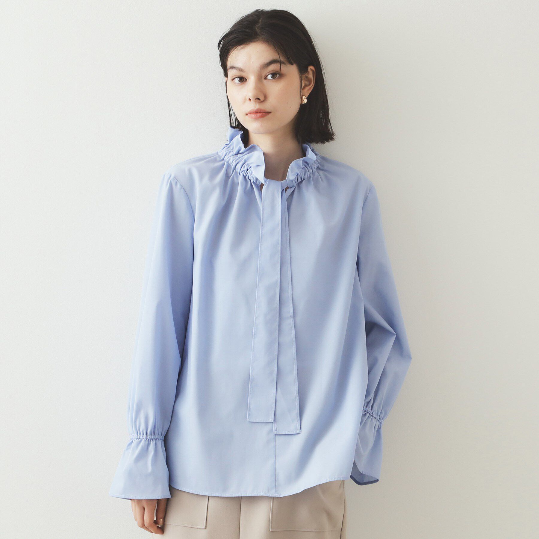 OPAQUE.CLIP「ボウタイフリルブラウス【洗濯機洗い可】」|シャツ・ブラウス|