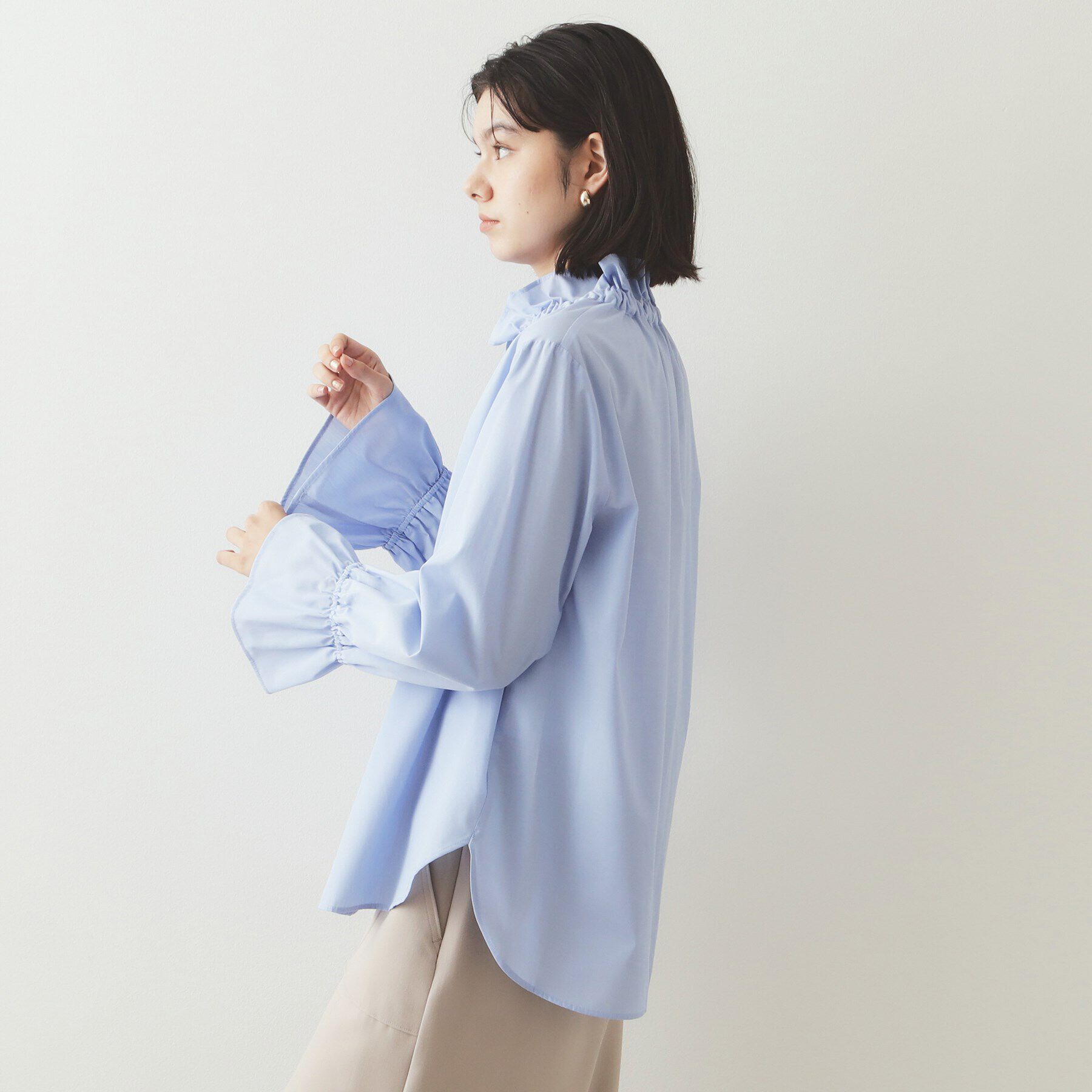 OPAQUE.CLIP「ボウタイフリルブラウス【洗濯機洗い可】」|シャツ・ブラウス|