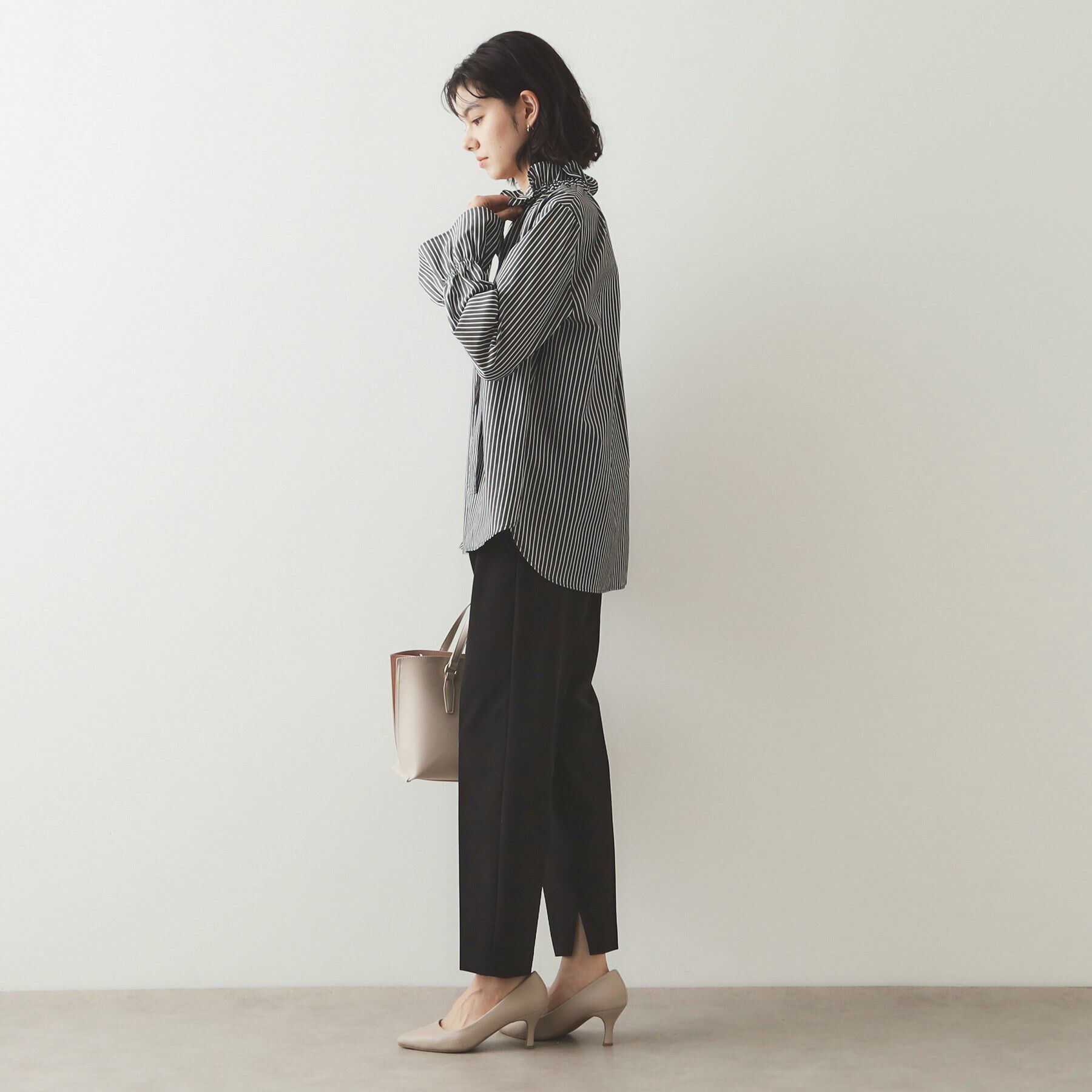 OPAQUE.CLIP「ボウタイフリルブラウス【洗濯機洗い可】」|シャツ・ブラウス|